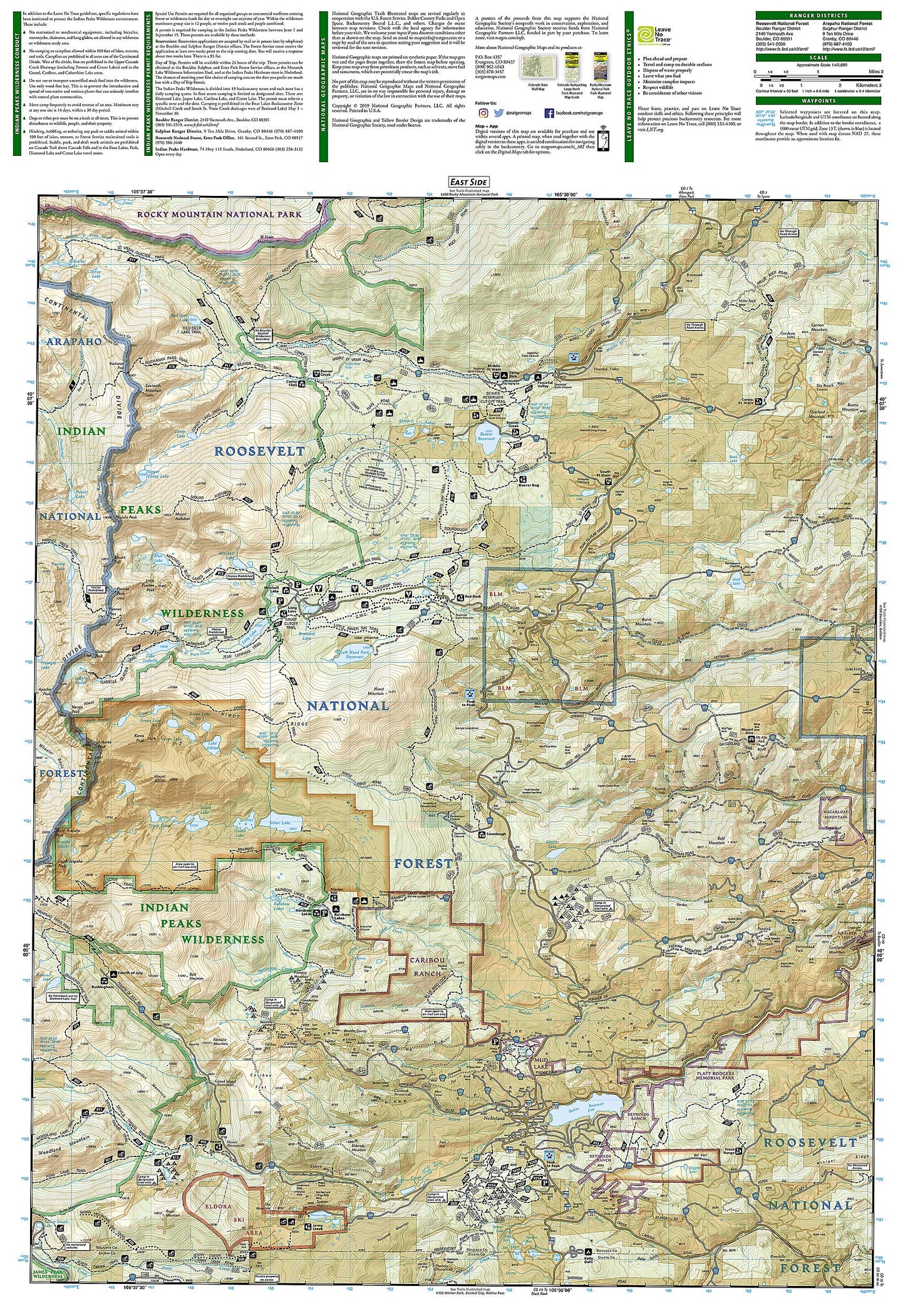 Indian Peaks, Gold Hill (National Geographic Trails Illustrated Map) (National Geographic Trails Illustrated Map, 102)