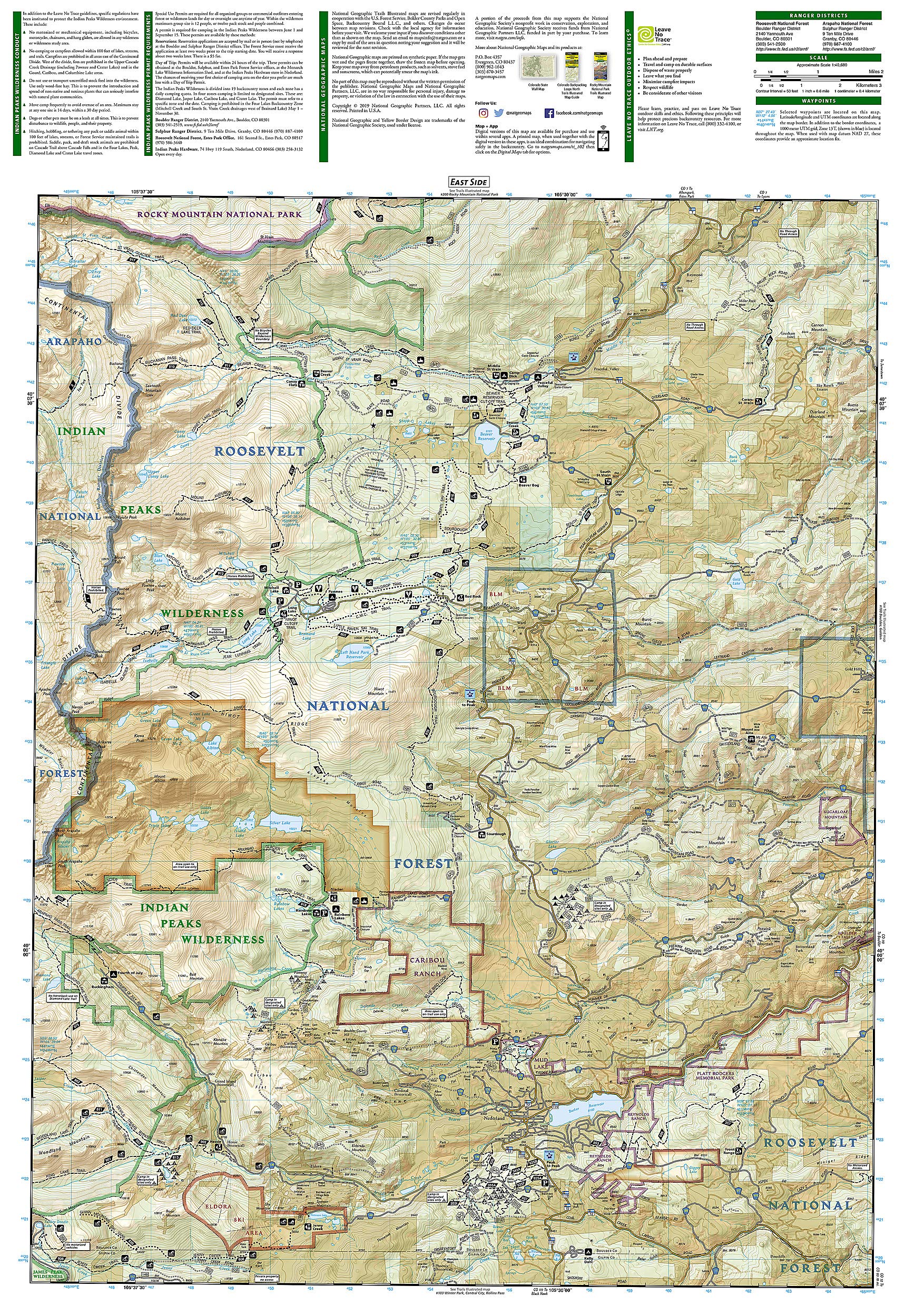 Indian Peaks, Gold Hill (National Geographic Trails Illustrated Map) (National Geographic Trails Illustrated Map, 102)