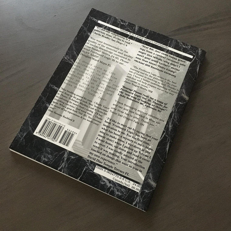 Fretboard Logic III Applications: Creative and Analytical — back cover