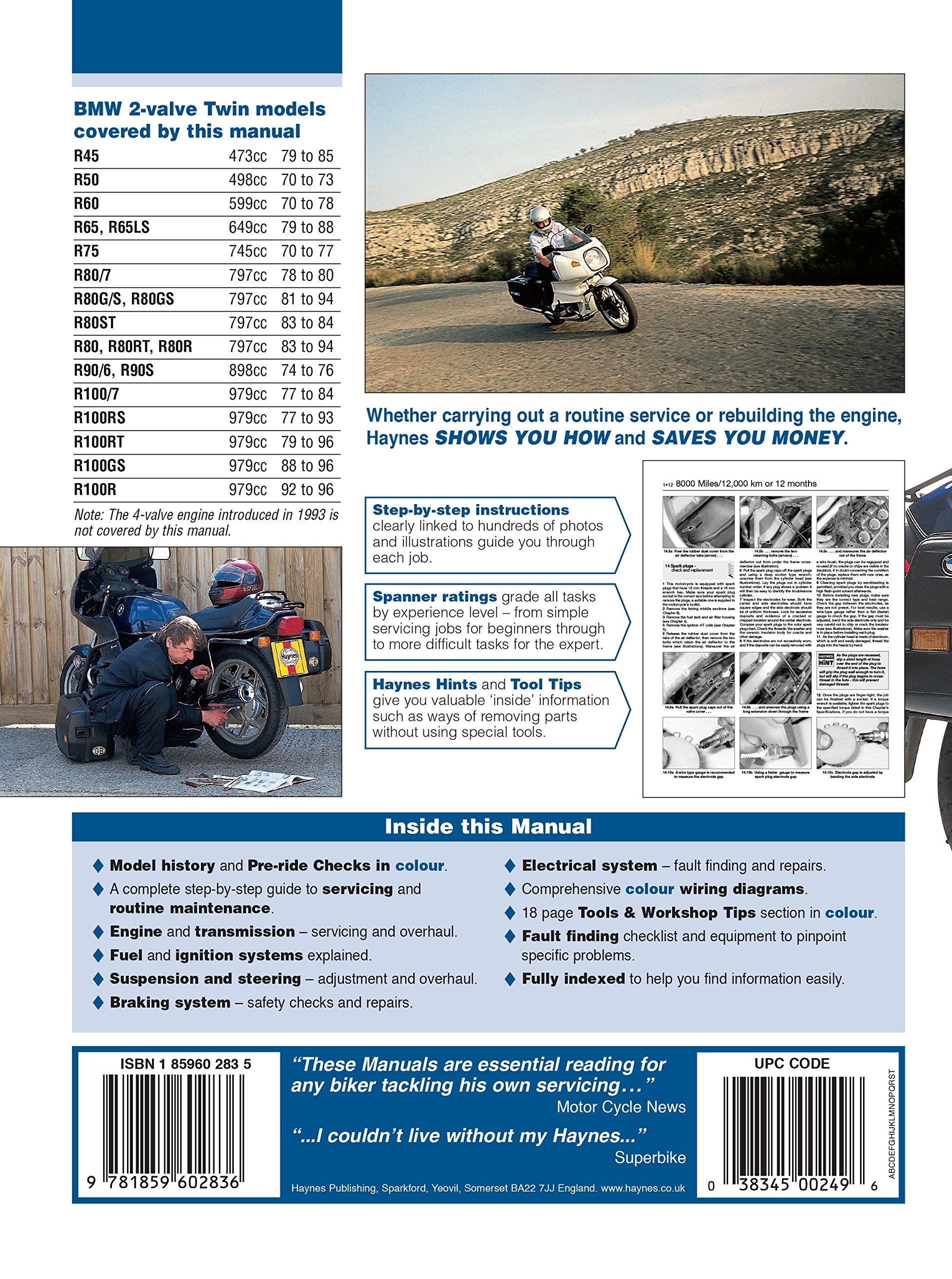 BMW 2-Valve Twins '70 to '96 (Haynes Service & Repair Manual)