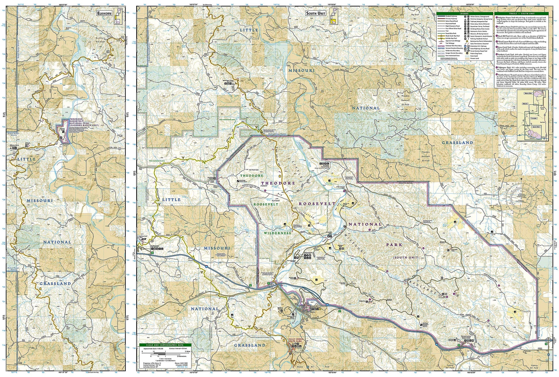Theodore Roosevelt National Park Map (National Geographic Trails Illustrated Map, 259)