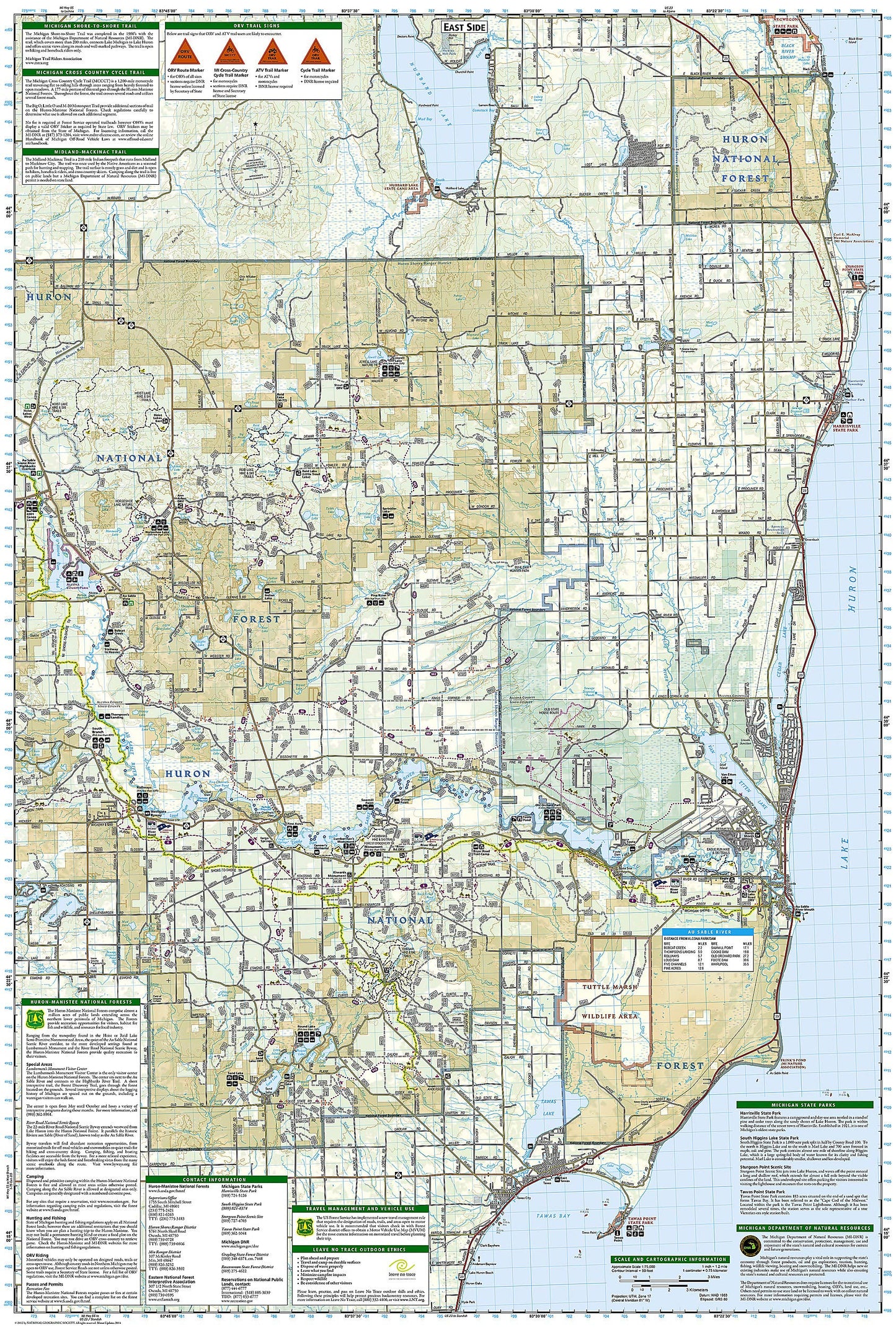 Huron National Forest Map (National Geographic Trails Illustrated Map, 757)