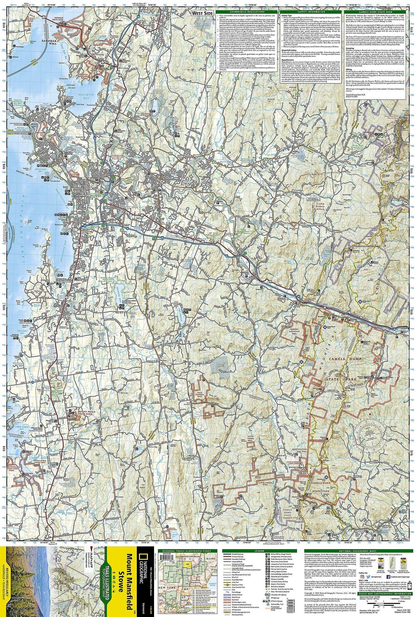 Mount Mansfield, Stowe Map (National Geographic Trails Illustrated Map, 749)