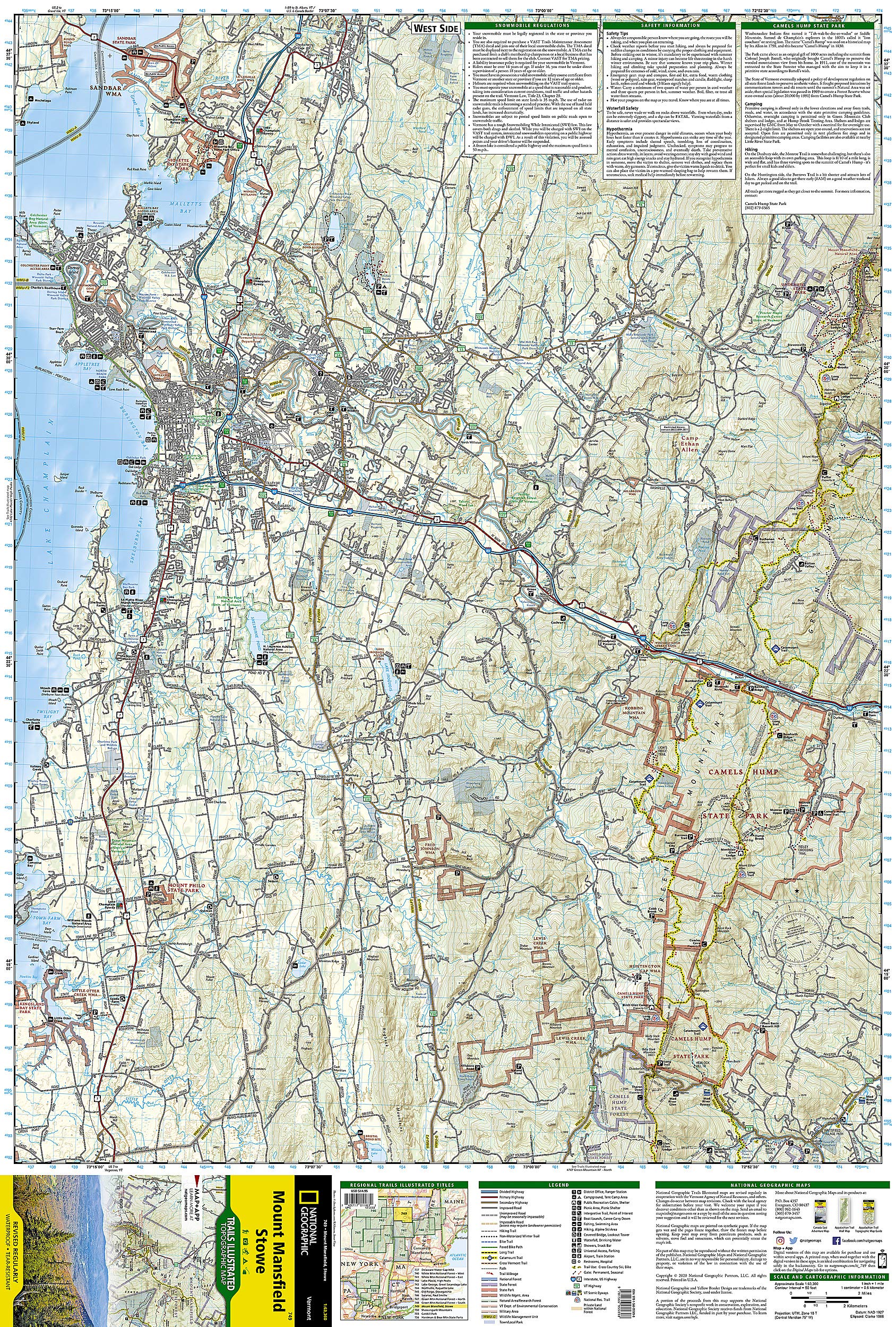 Mount Mansfield, Stowe Map (National Geographic Trails Illustrated Map, 749)