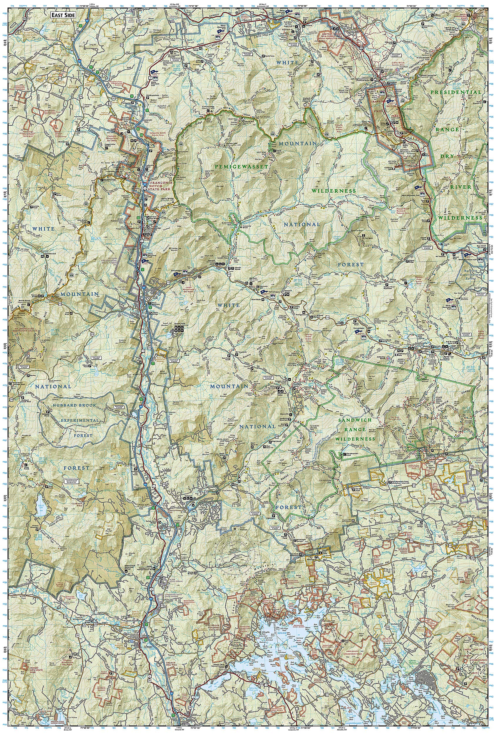 White Mountain National Forest West Map [Franconia Notch, Lincoln] (National Geographic Trails Illustrated Map, 740)