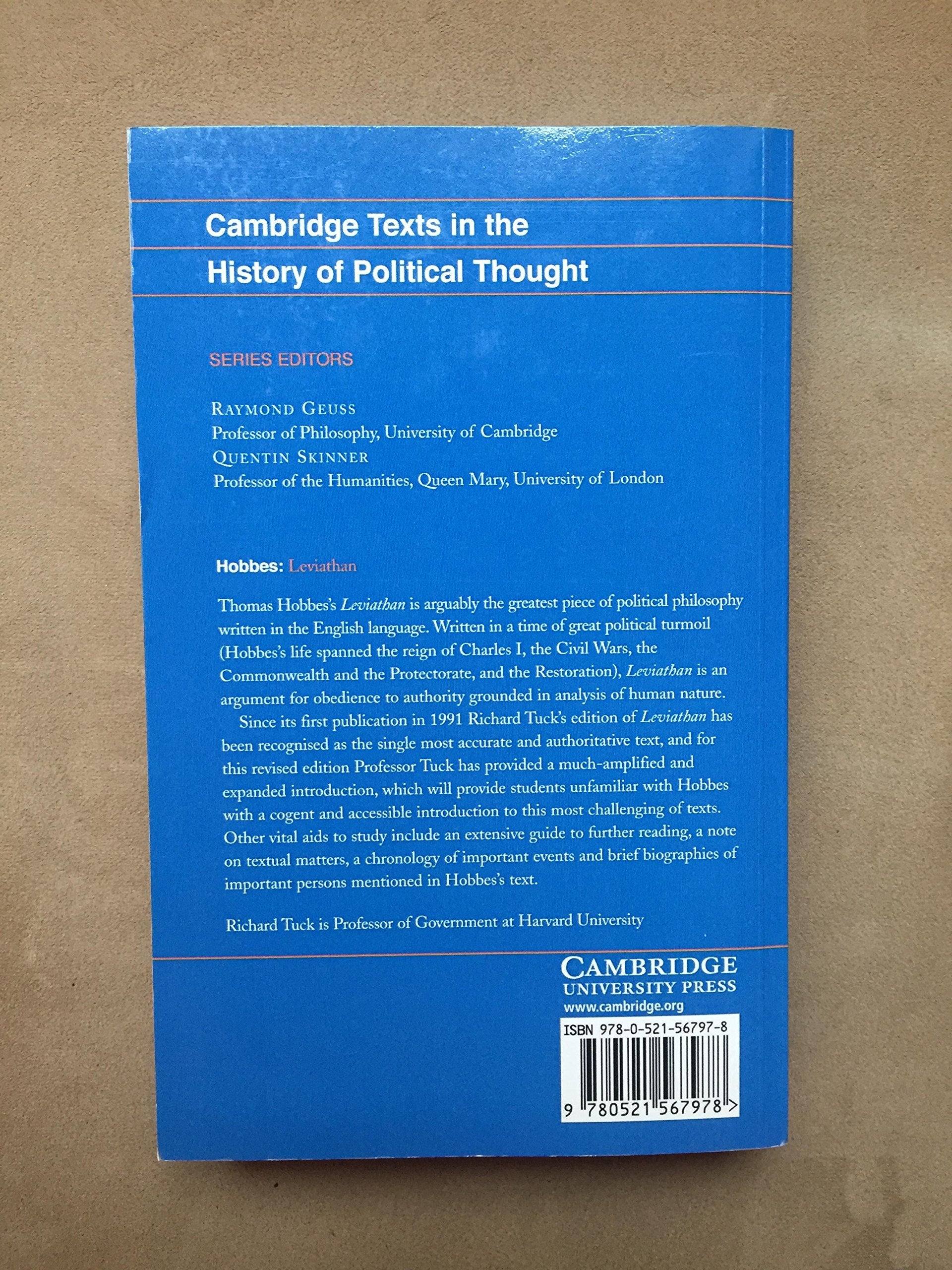 Hobbes: Leviathan: Revised student edition (Cambridge Texts in the History of Political Thought)