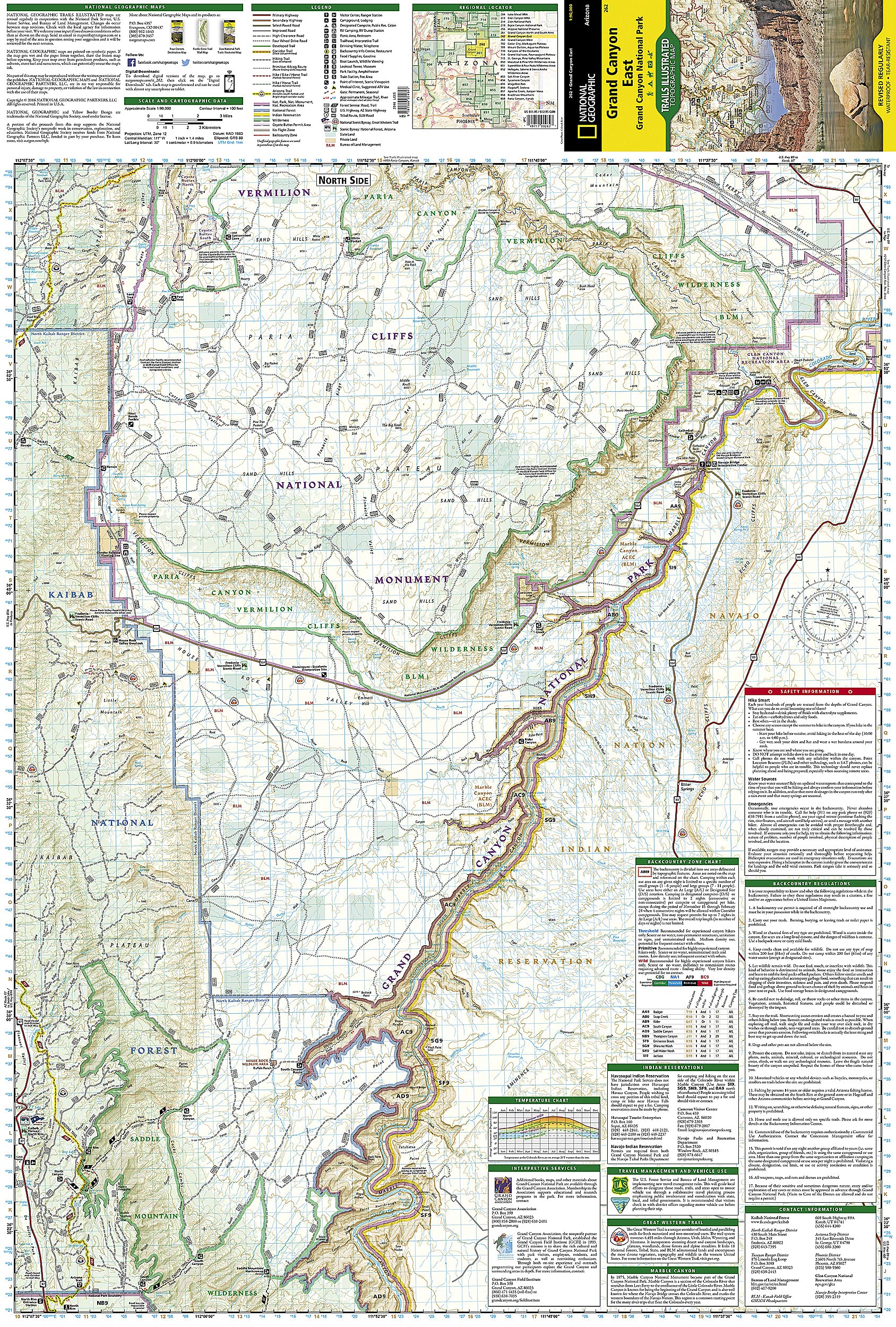 Grand Canyon East [Grand Canyon National Park] (National Geographic Trails Illustrated Map) (National Geographic Trails Illustrated Map, 262)