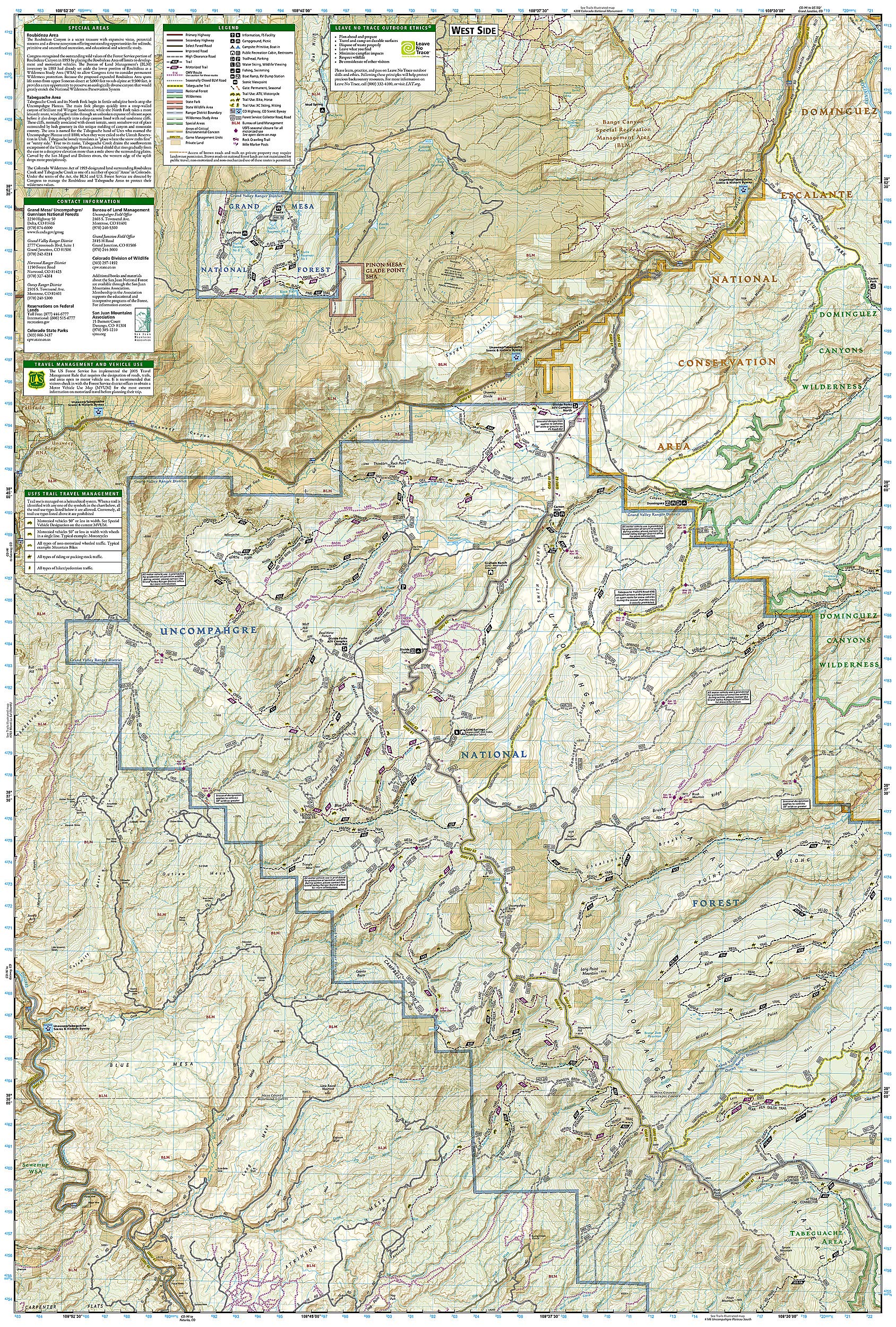 Uncompahgre Plateau North Map [Uncompahgre National Forest] (National Geographic Trails Illustrated Map, 147)