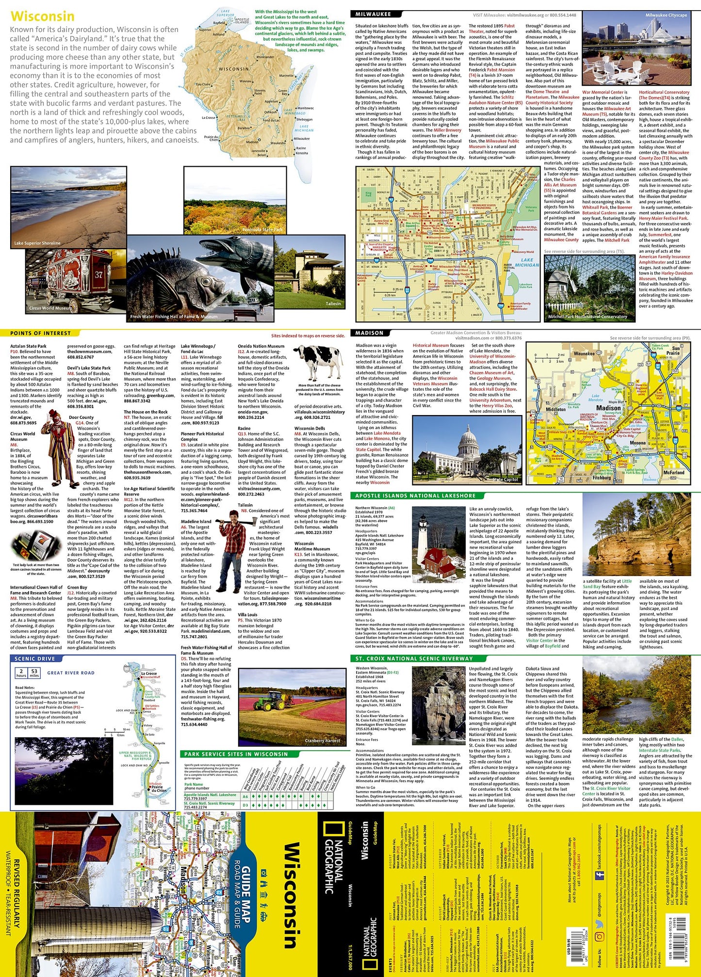 Wisconsin Map (National Geographic Guide Map)