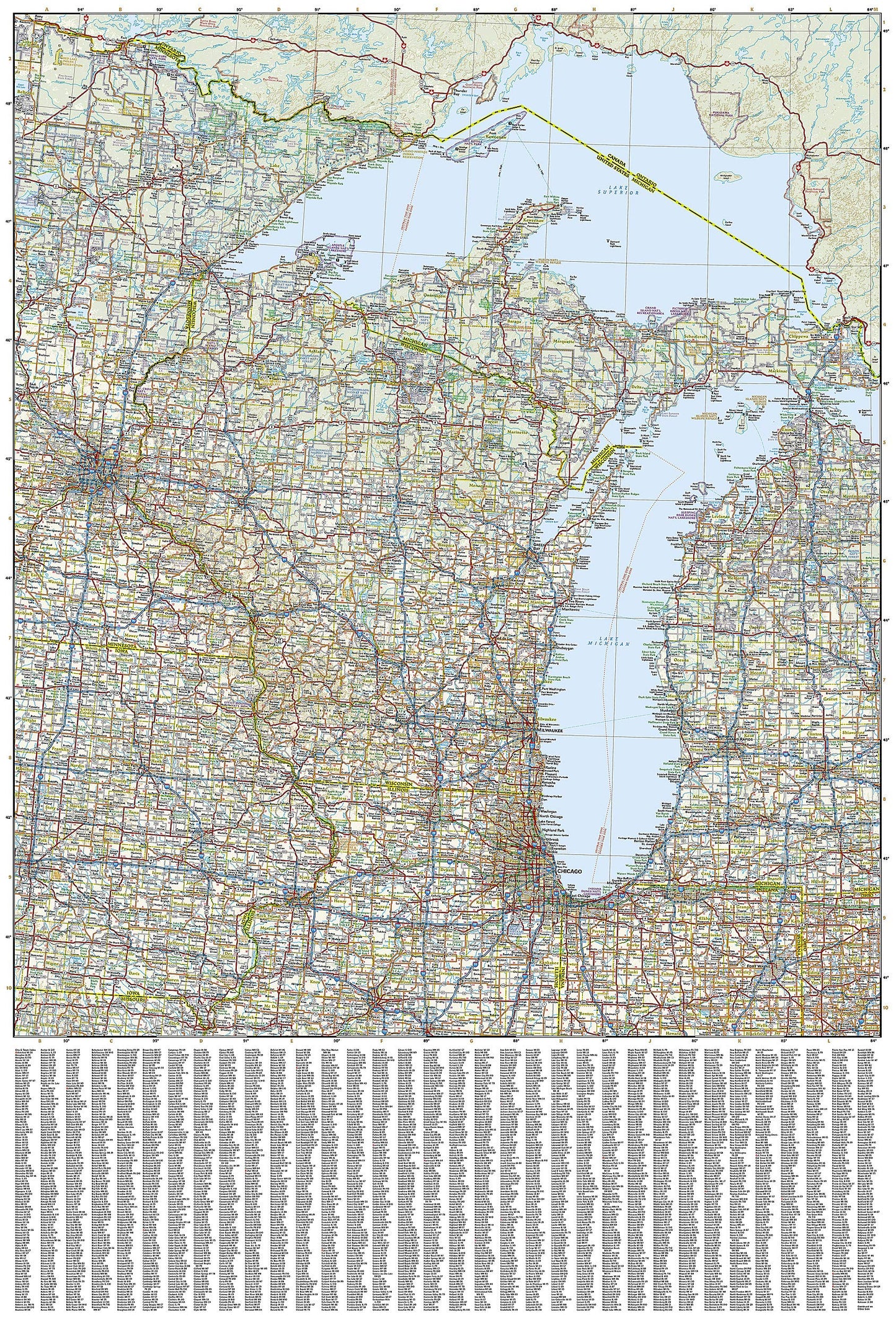 United States, Great Lakes Map (National Geographic Adventure Map, 3124)