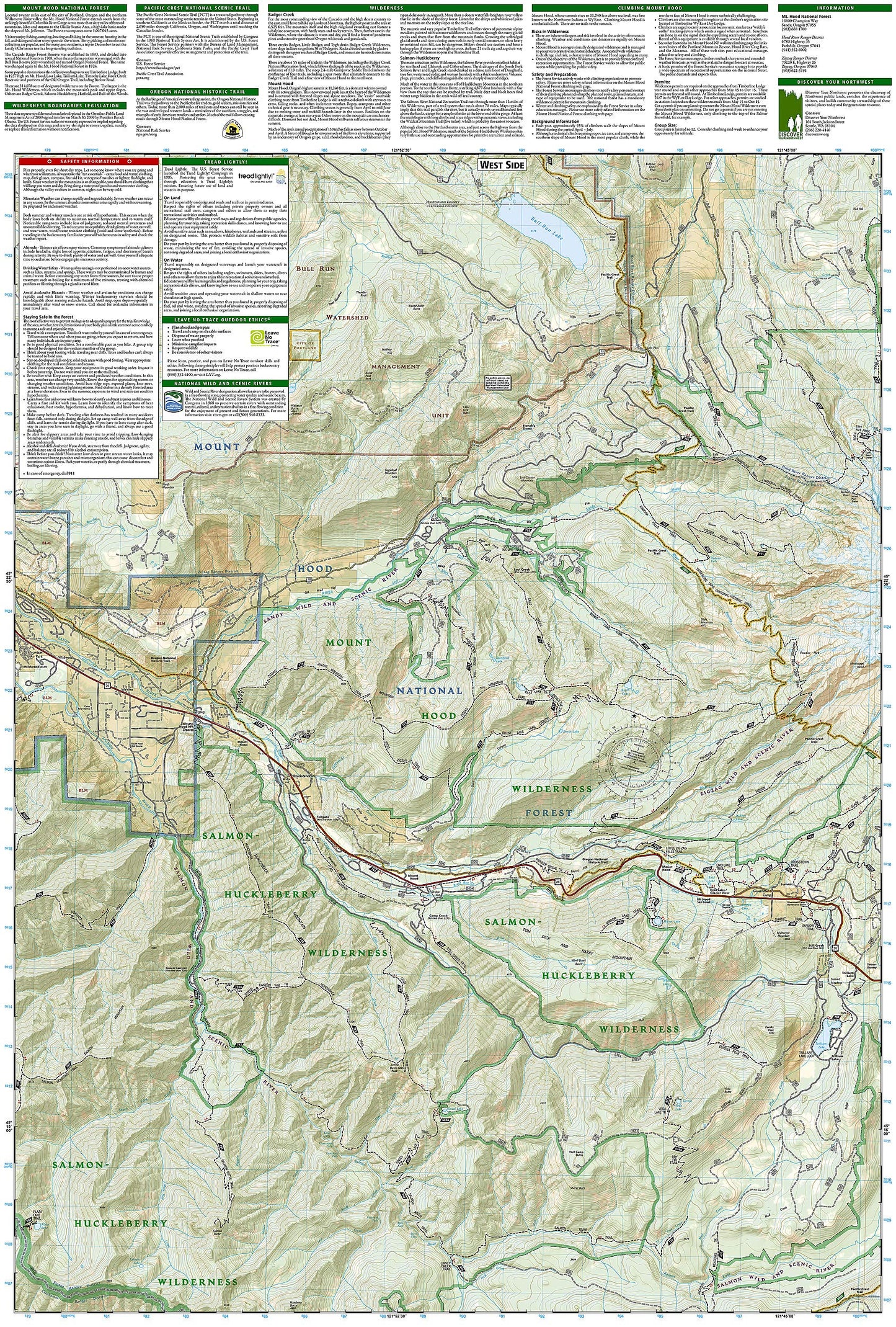 Mount Hood Wilderness Map [Mount Hood National Forest] (National Geographic Trails Illustrated Map, 321)