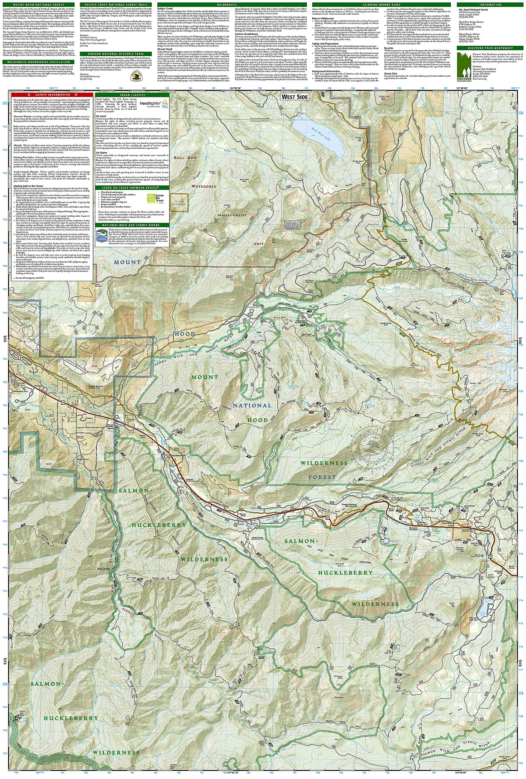 Mount Hood Wilderness Map [Mount Hood National Forest] (National Geographic Trails Illustrated Map, 321)