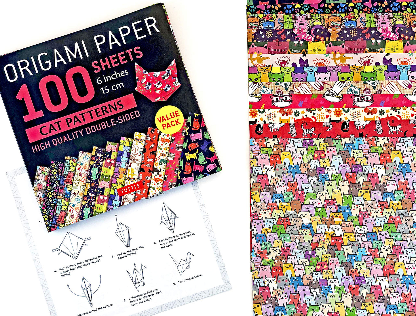 Origami Paper 100 sheets Cat Patterns 6" (15 cm): Tuttle Origami Paper: High-Quality Double-Sided Origami Sheets Printed with 12 Different Patterns: Instructions for 6 Projects Included