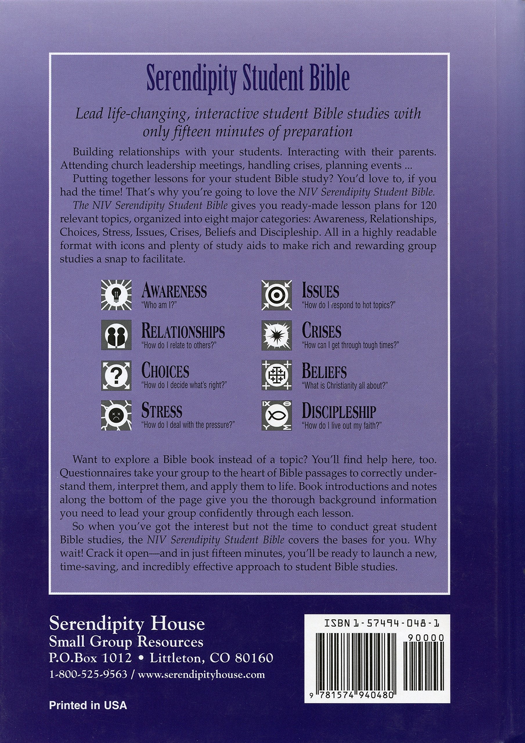 Serendipity Student Bible, New International Version