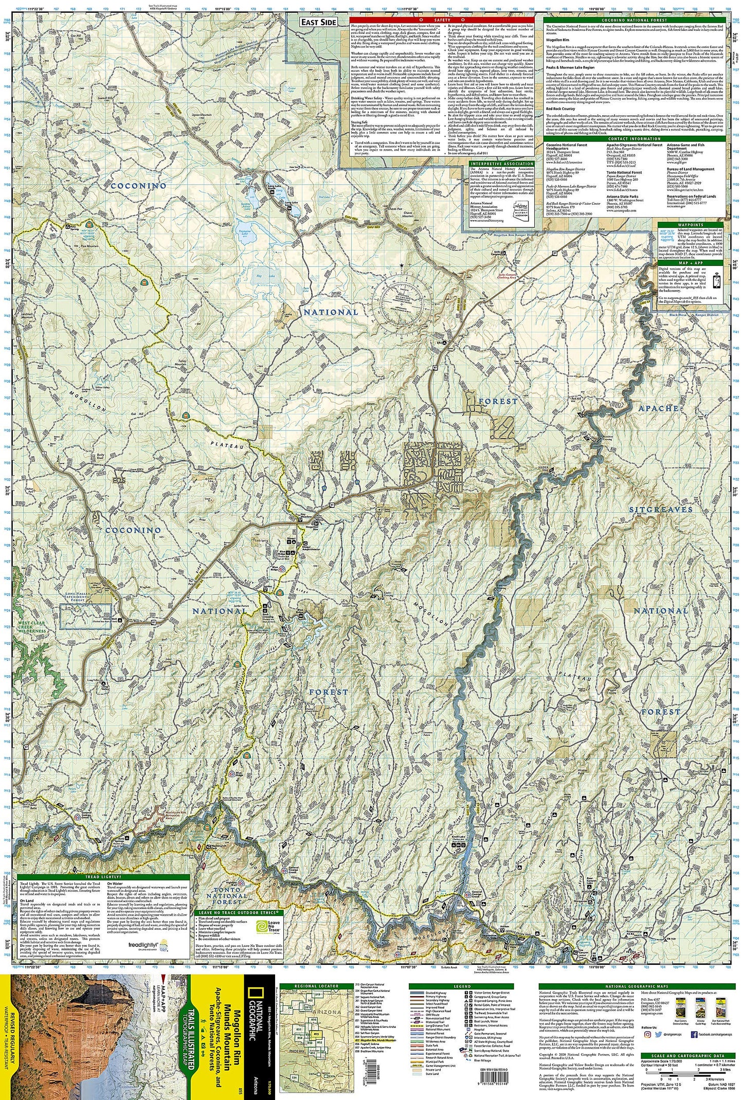 Mogollon Rim, Munds Mountain Map [Apache-Sitgreaves, Coconino, and Tonto National Forests] (National Geographic Trails Illustrated Map, 855)