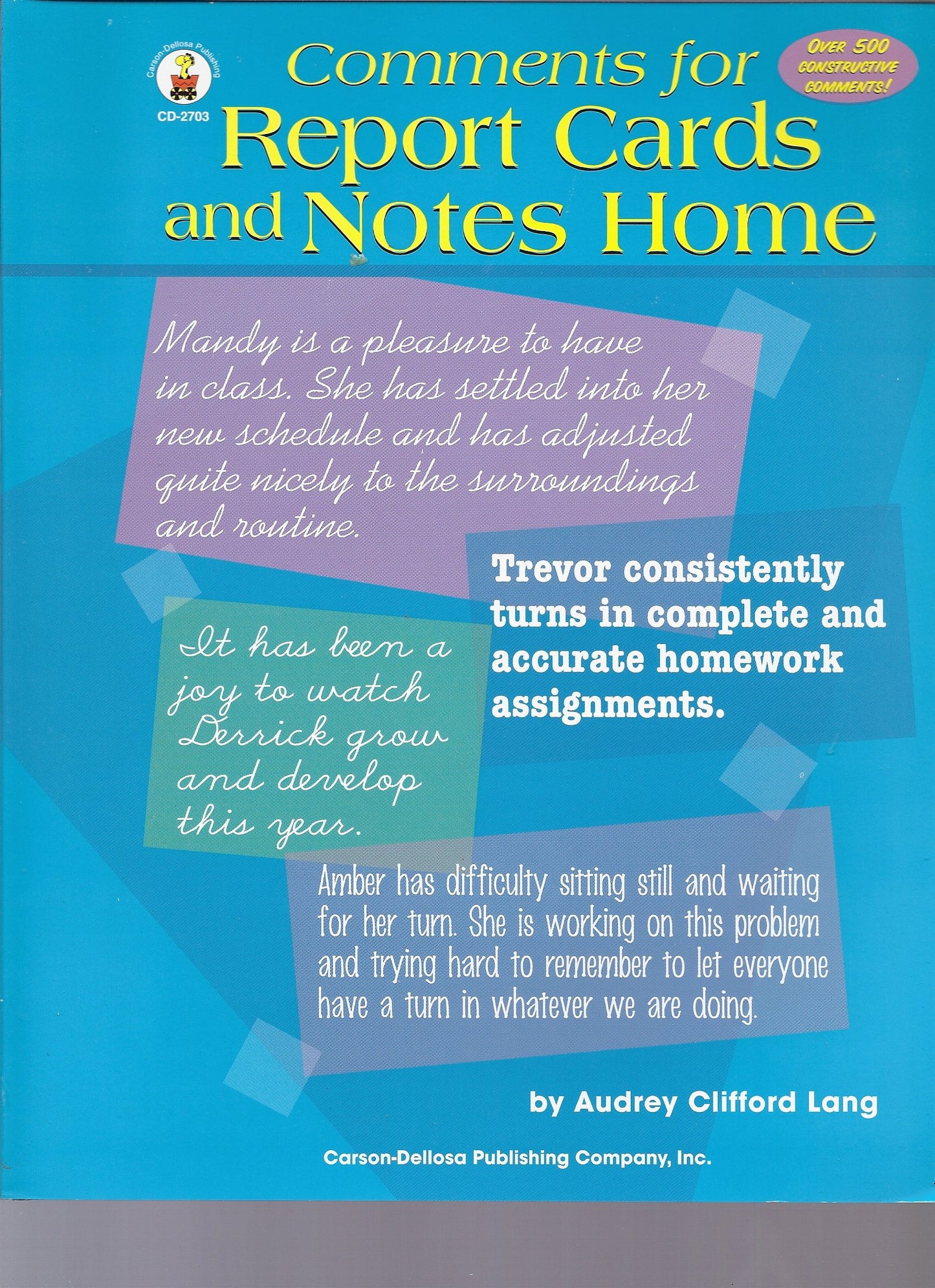 Comments For Report Cards and Notes Going Home