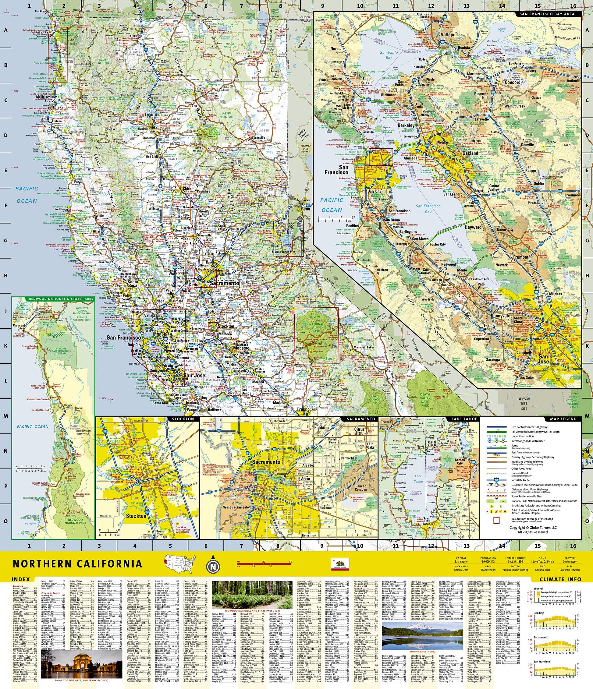 Northern California Map (National Geographic Guide Map)