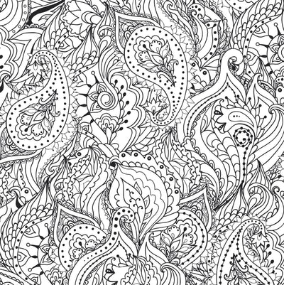 Peaceful Paisleys Adult Coloring Book (31 stress-relieving designs) (Studio)