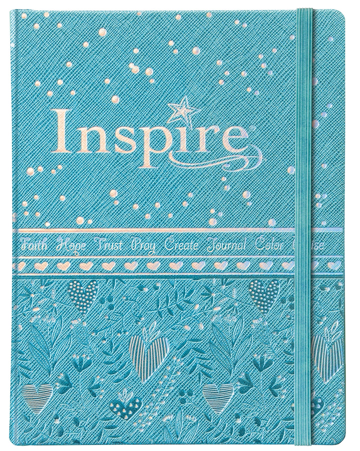 Tyndale NLT Inspire Bible for Girls (Hardcover LeatherLike, Metallic Blue): Journaling and Coloring Bible for Kids - Over 500 Scripture Illustrations to Color - Creative Bible Journal