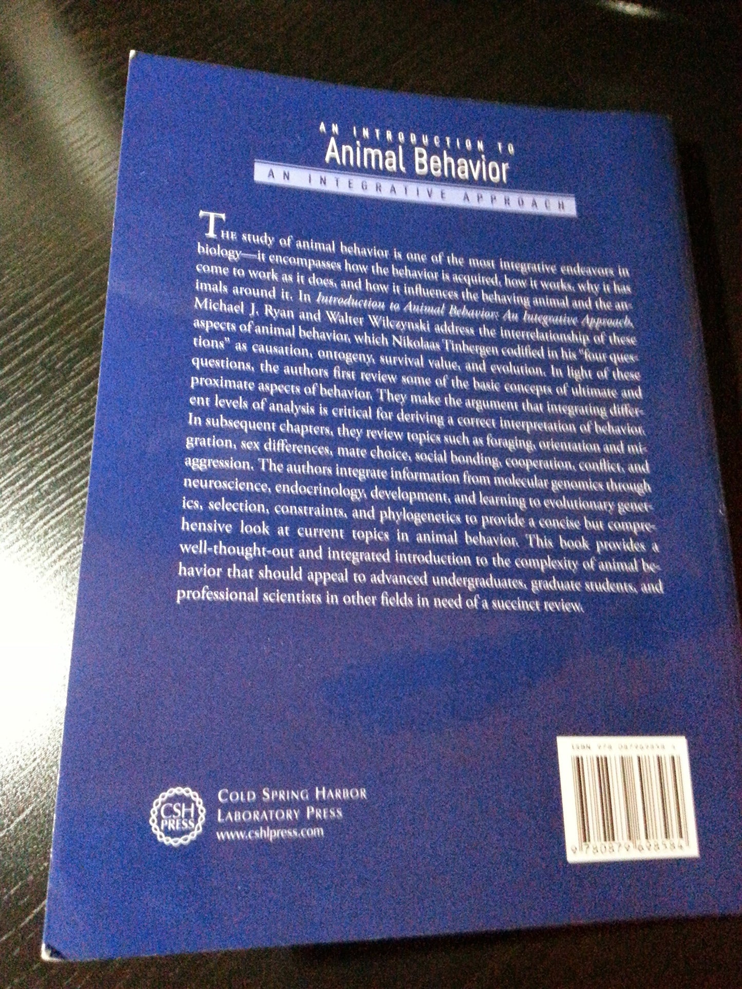 An Introduction to Animal Behavior: An Integrative Approach