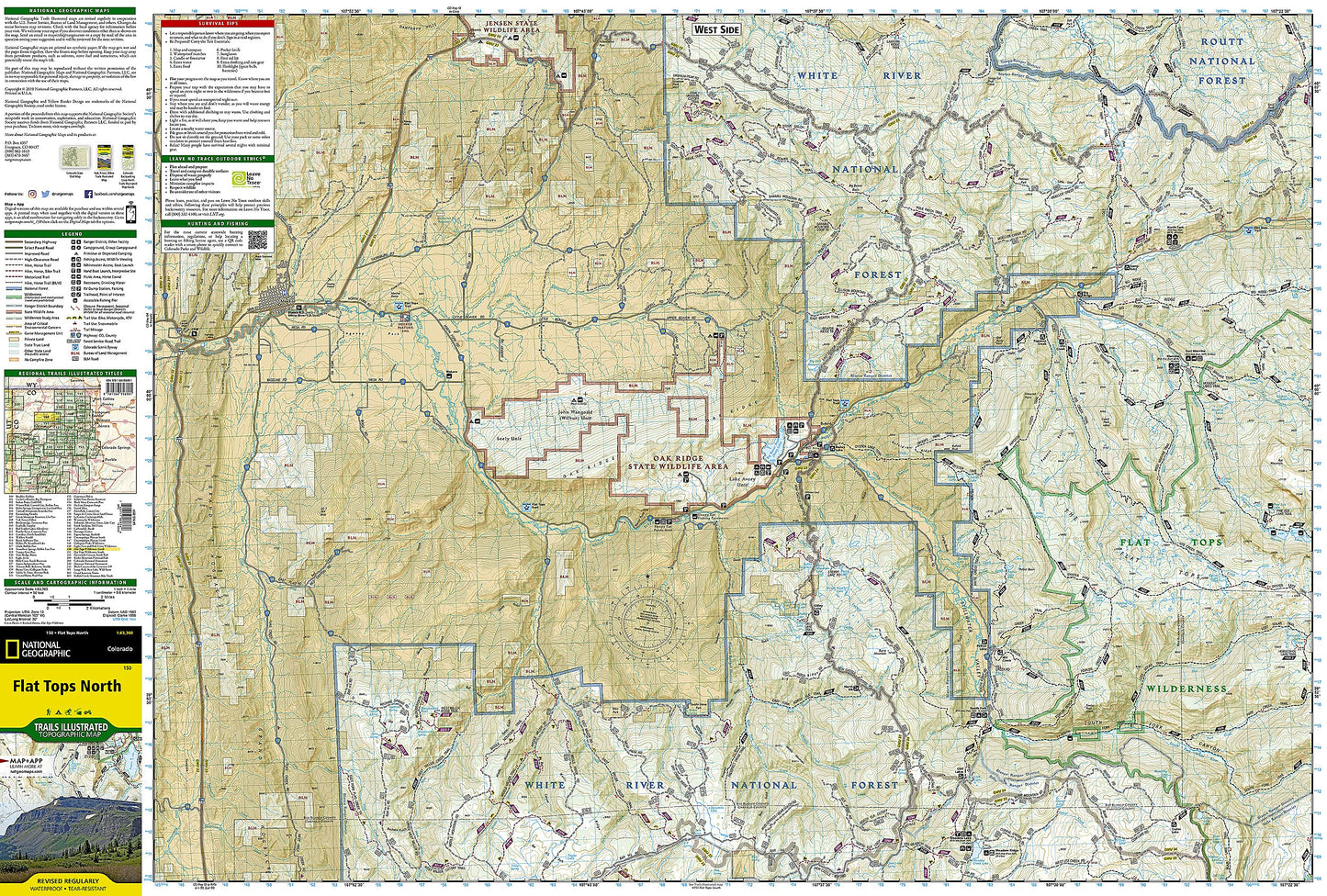 Flat Tops North Map (National Geographic Trails Illustrated Map, 150)