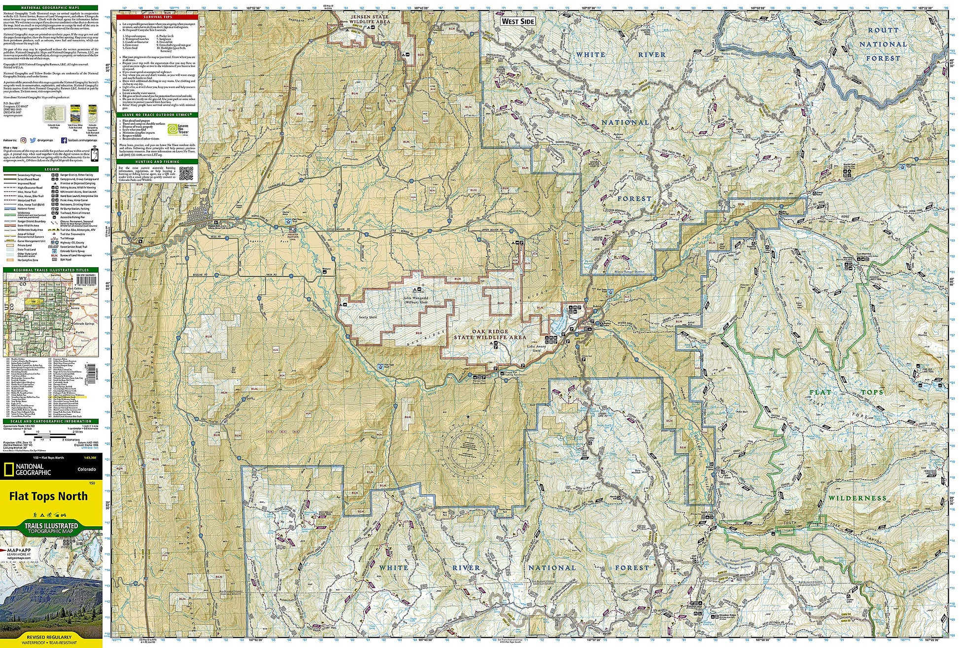 Flat Tops North Map (National Geographic Trails Illustrated Map, 150)