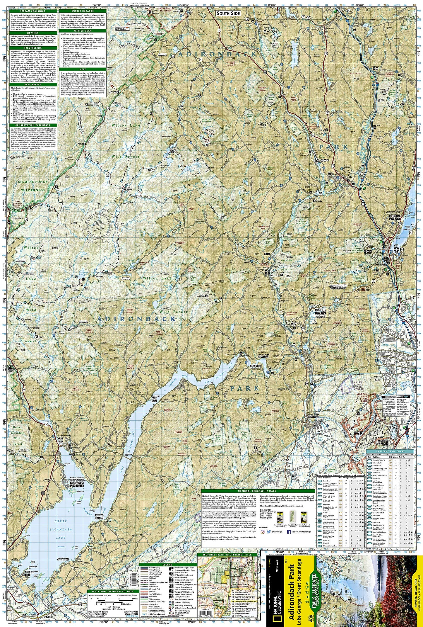 Lake George, Great Sacandaga: Adirondack Park Map (National Geographic Trails Illustrated Map, 743)