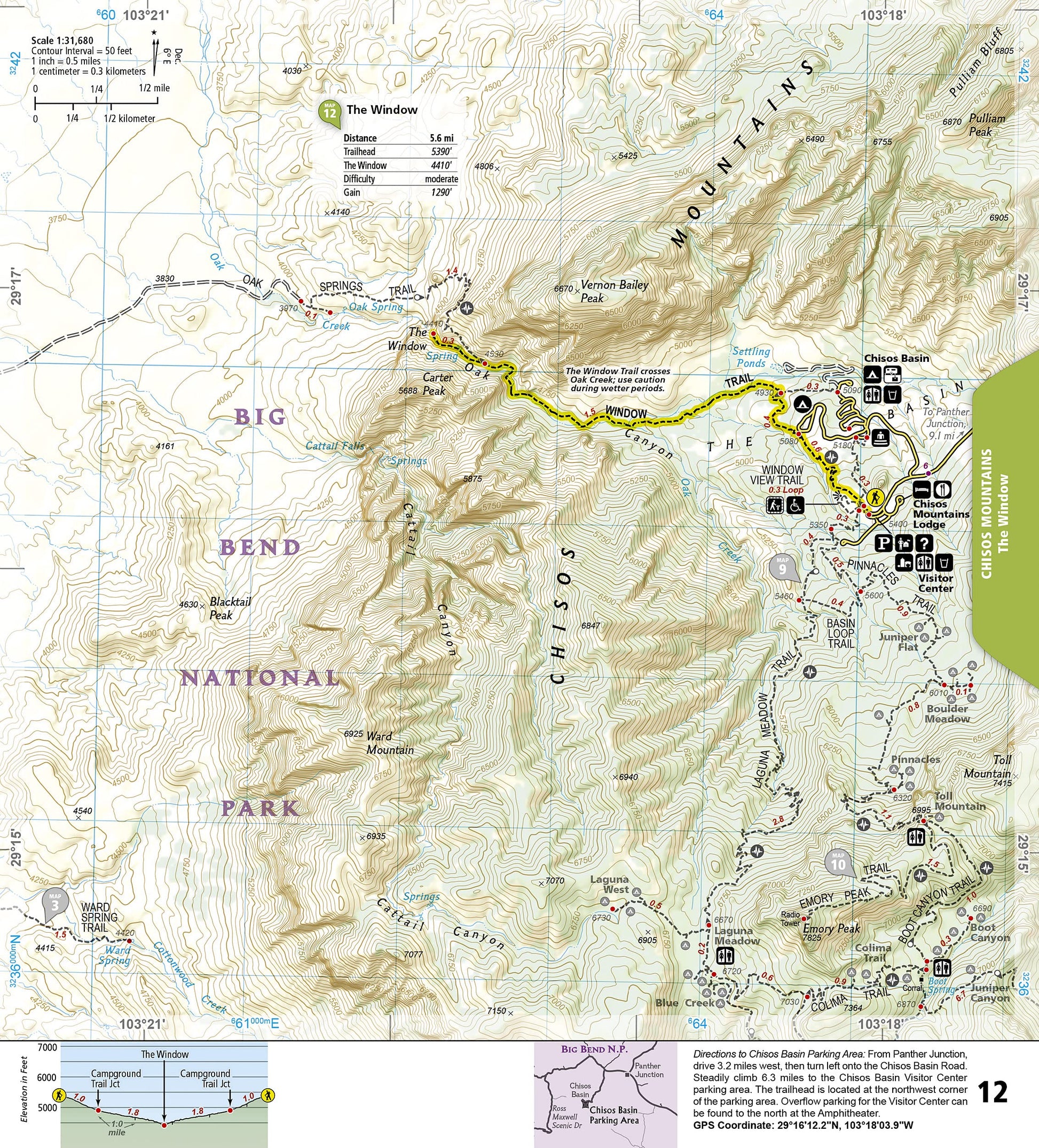 Big Bend National Park Day Hikes Map (National Geographic Topographic Map Guide, 1710)