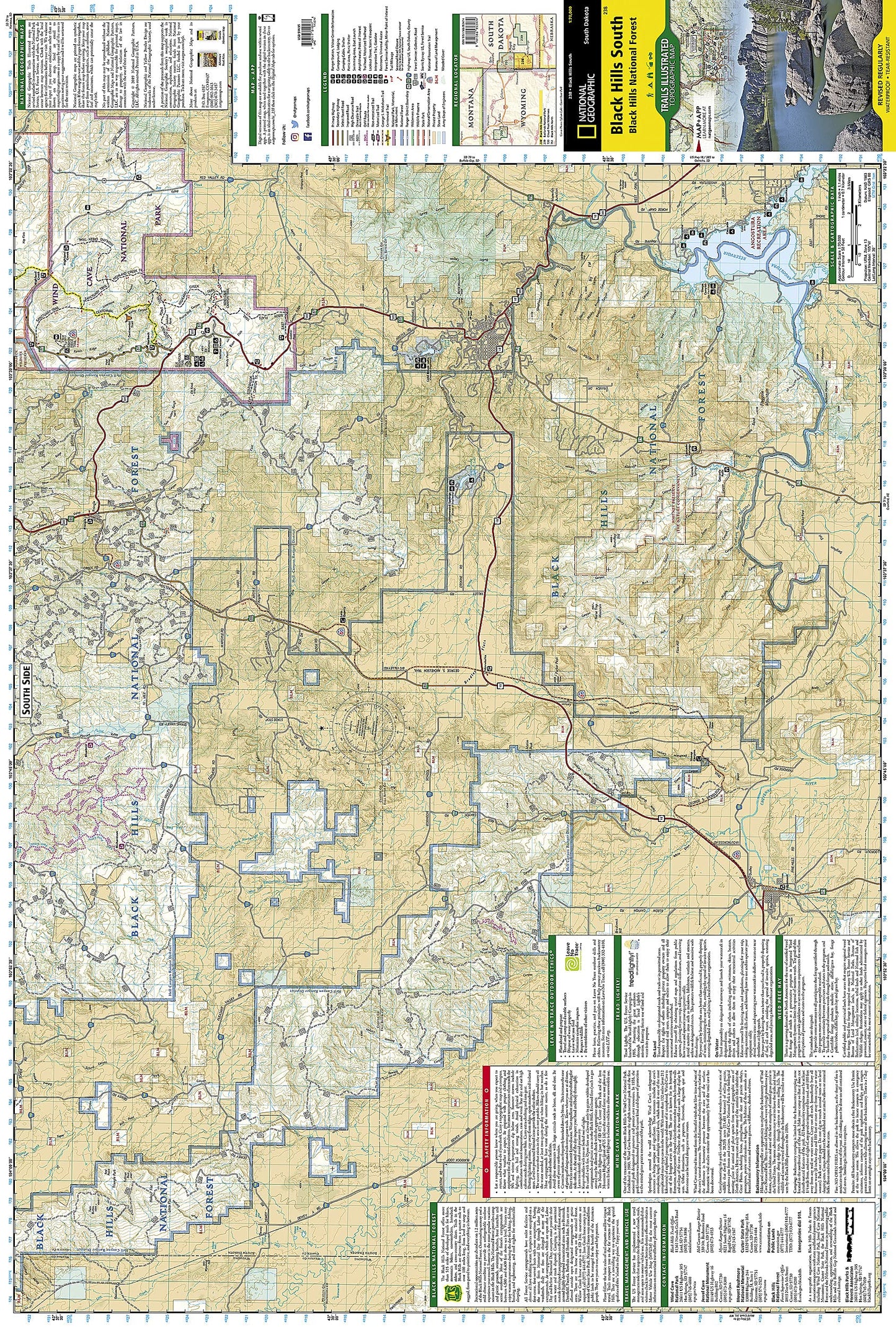 Black Hills South Map [Black Hills National Forest] (National Geographic Trails Illustrated Map, 238)