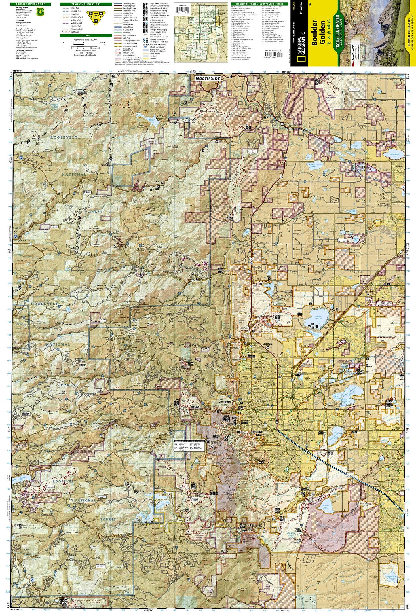 Boulder, Golden Map (National Geographic Trails Illustrated Map, 100)