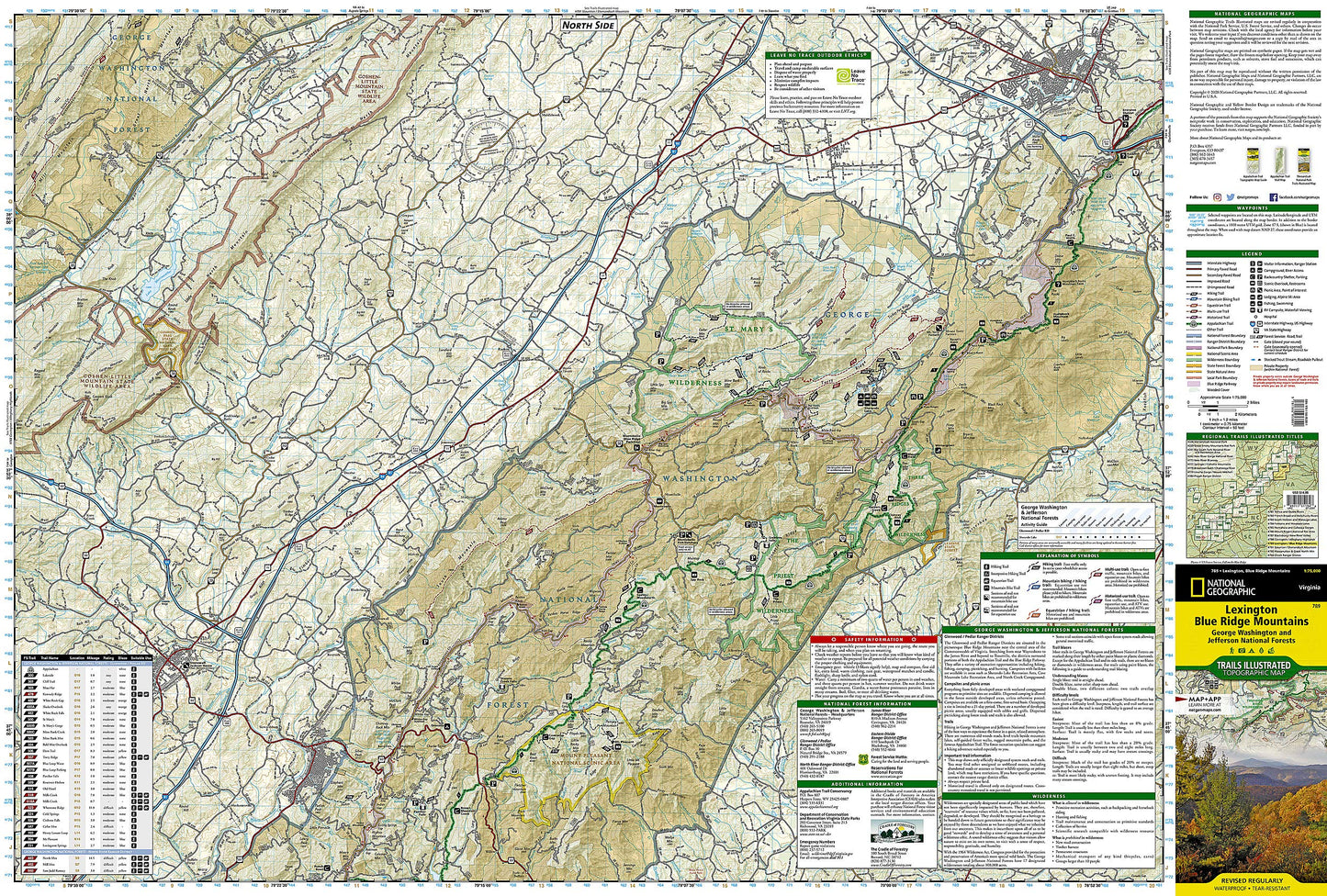 Lexington, Blue Ridge Mts Map [George Washington and Jefferson National Forests] (National Geographic Trails Illustrated Map, 789)