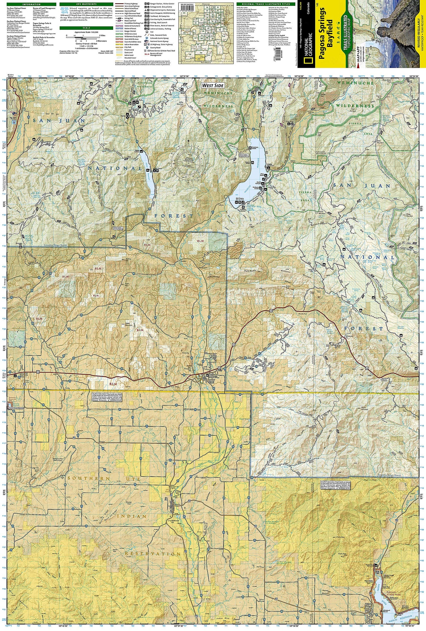 Pagosa Springs, Bayfield Map (National Geographic Trails Illustrated Map, 145)
