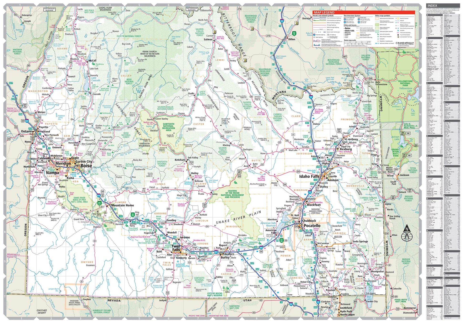 Rand McNally Easy to Read: Idaho State Map