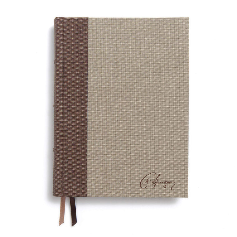 CSB Spurgeon Study Bible, Brown/Tan Cloth Over Board, Black Letter, Study Notes, Quotes, Sermons Outlines, Ribbon Marker, Sewn Binding, Easy-to-Read Bible Serif Type — back cover