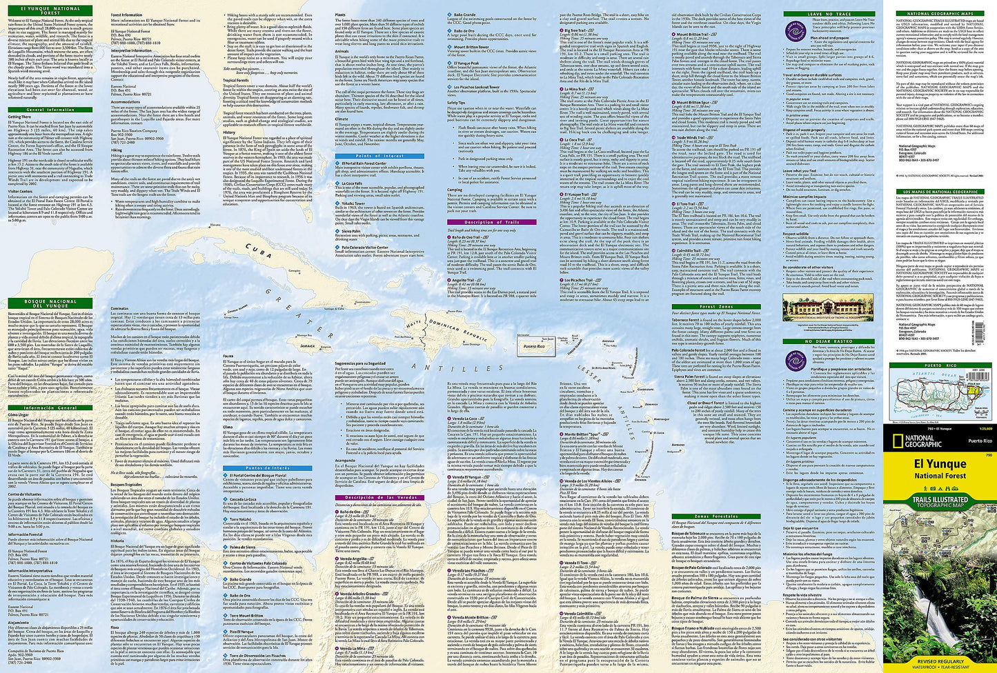 El Yunque National Forest Map (National Geographic Trails Illustrated Map, 790)