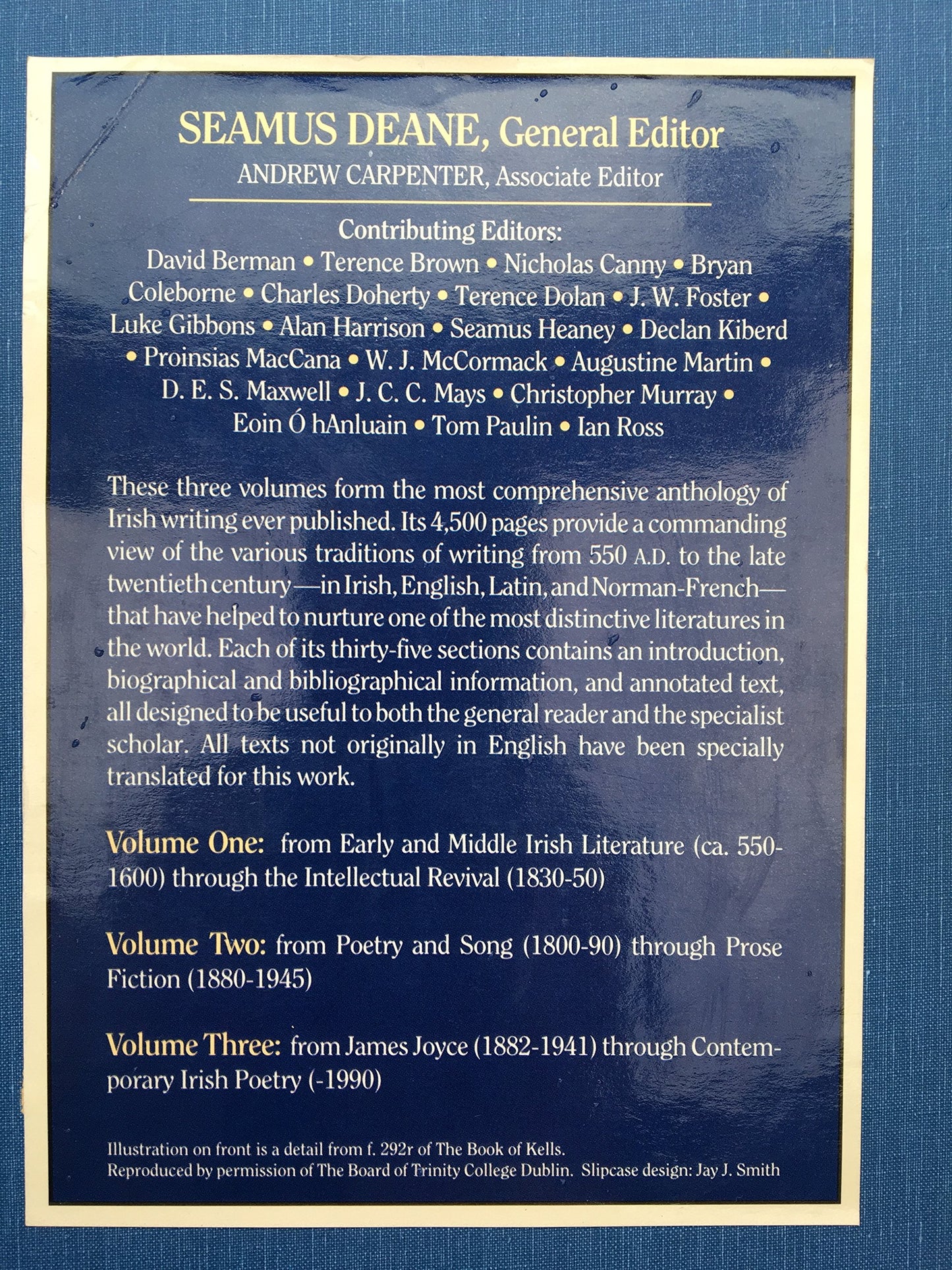 Field Day Anthology of Irish Writing by Deane, Seamus