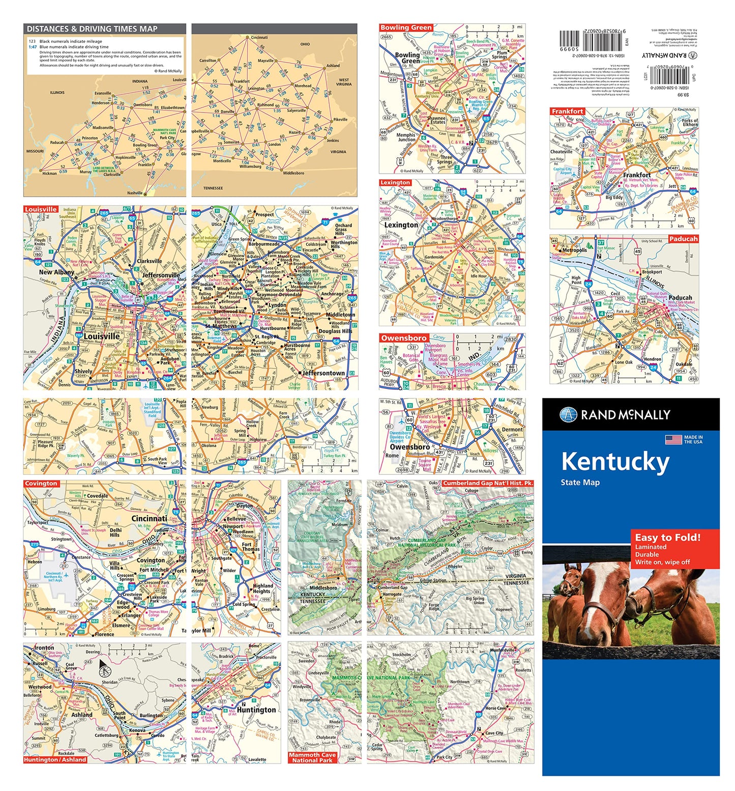 Rand McNally Easy to Fold: Kentucky State Laminated Map