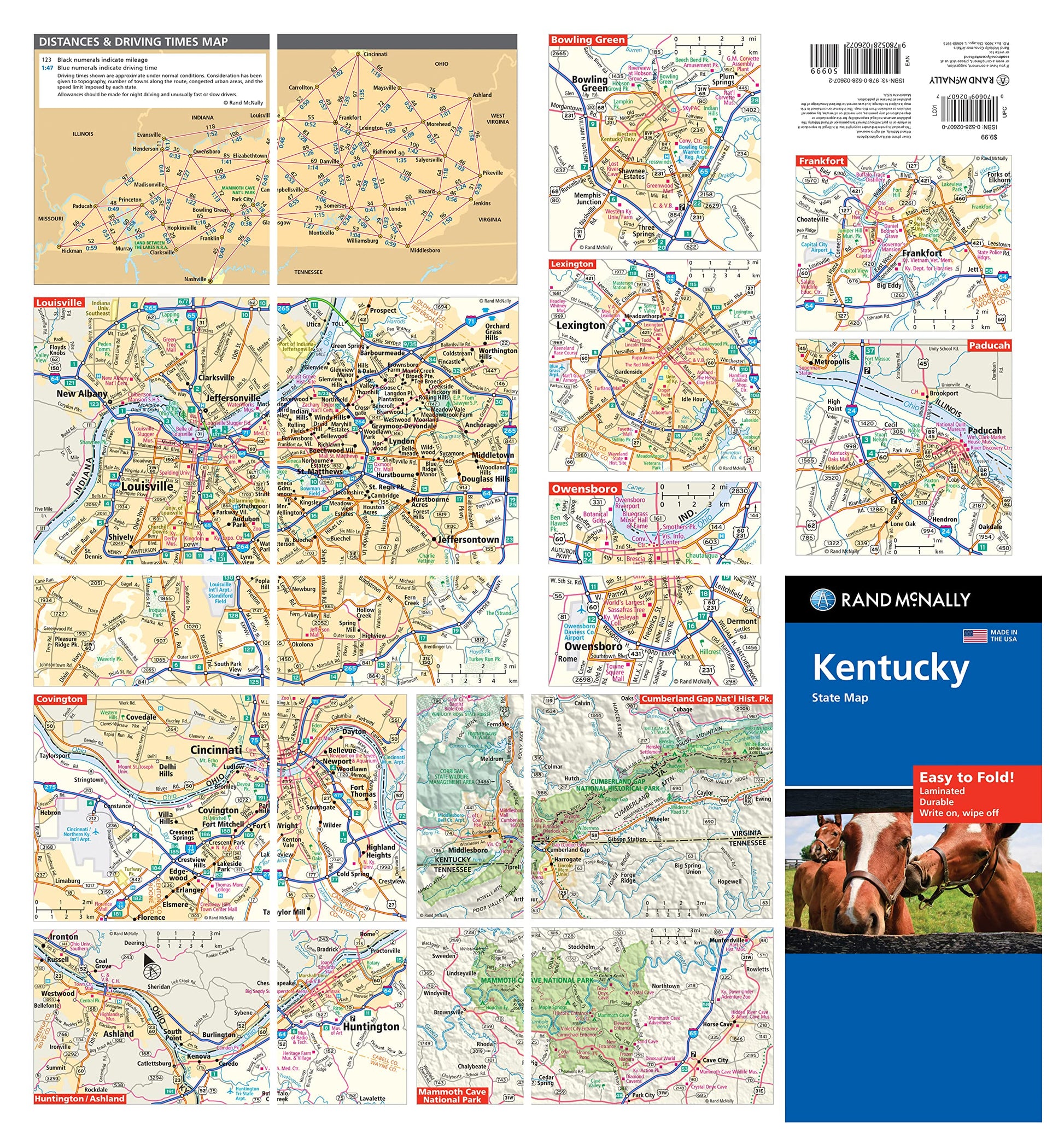 Rand McNally Easy to Fold: Kentucky State Laminated Map