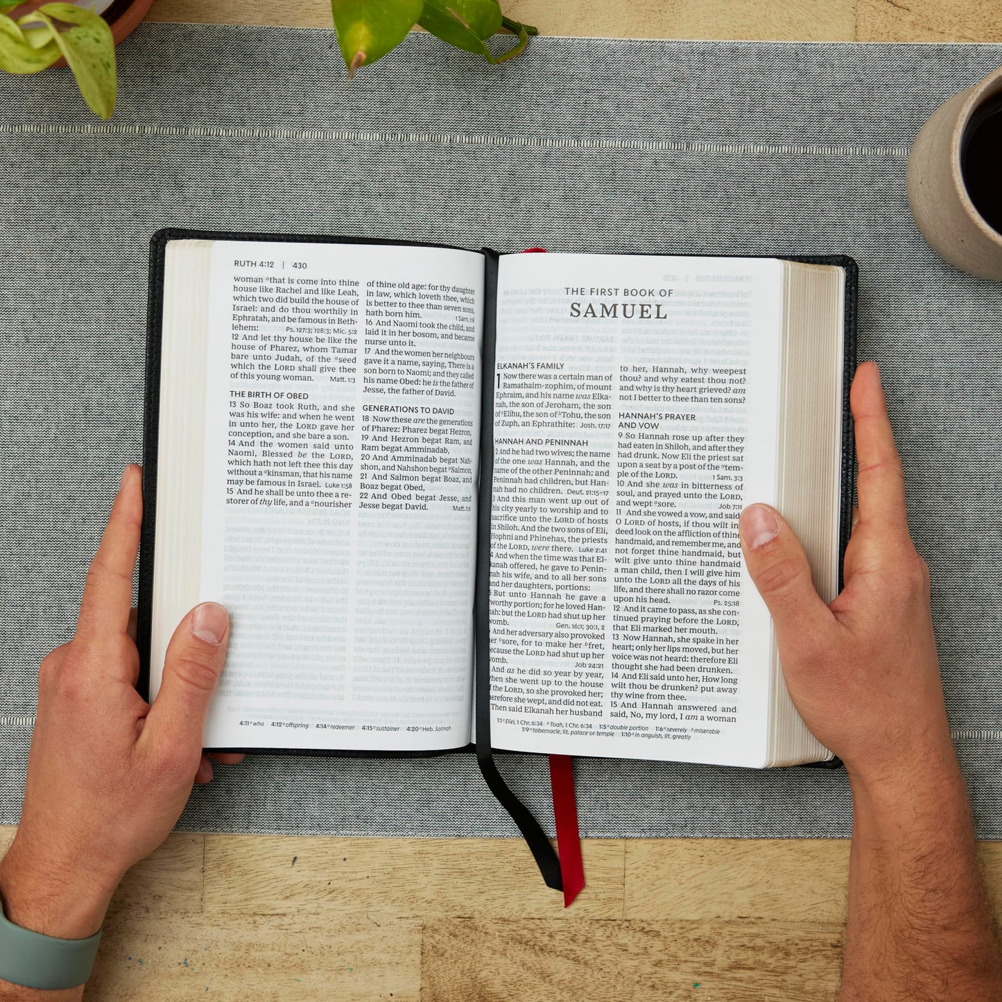KJV Personal Size Large Print End-of-Verse Reference Bible, Brown Leathersoft, Red Letter, Comfort Print
