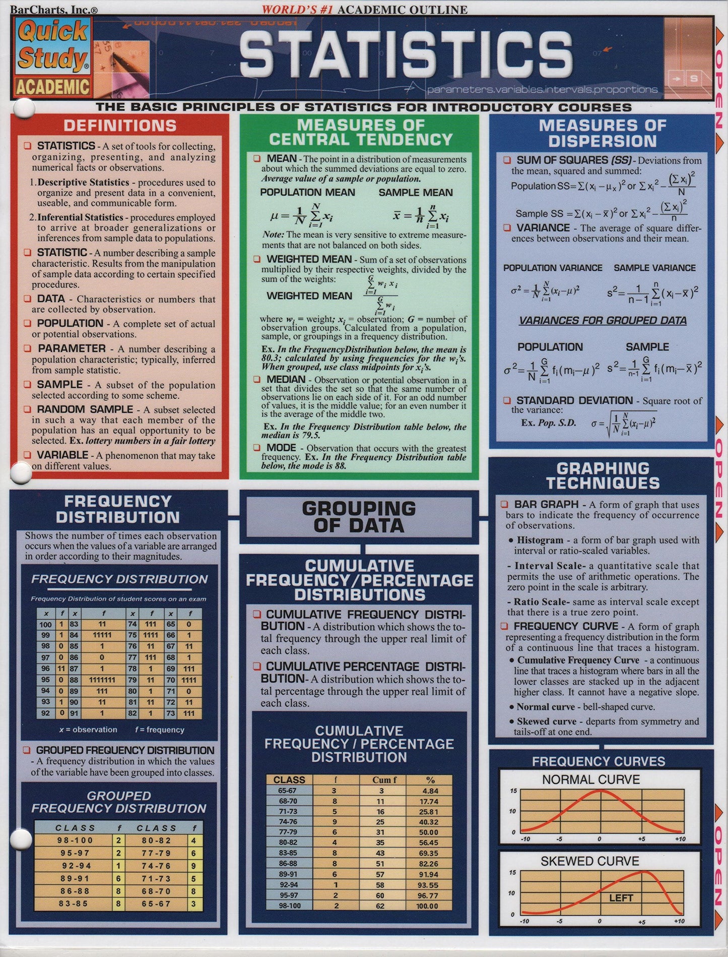 Statistics (Quickstudy Reference Guides - Academic) by BarCh