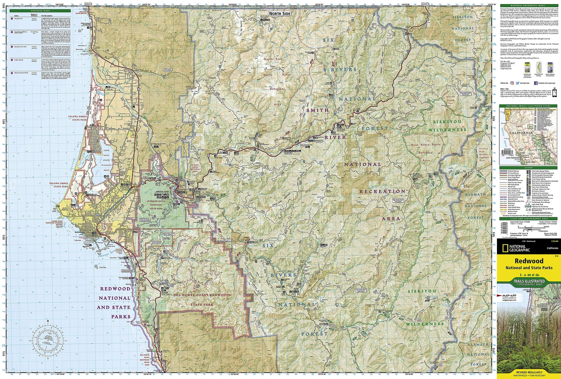 Redwood National and State Parks Map (National Geographic Trails Illustrated Map, 218)