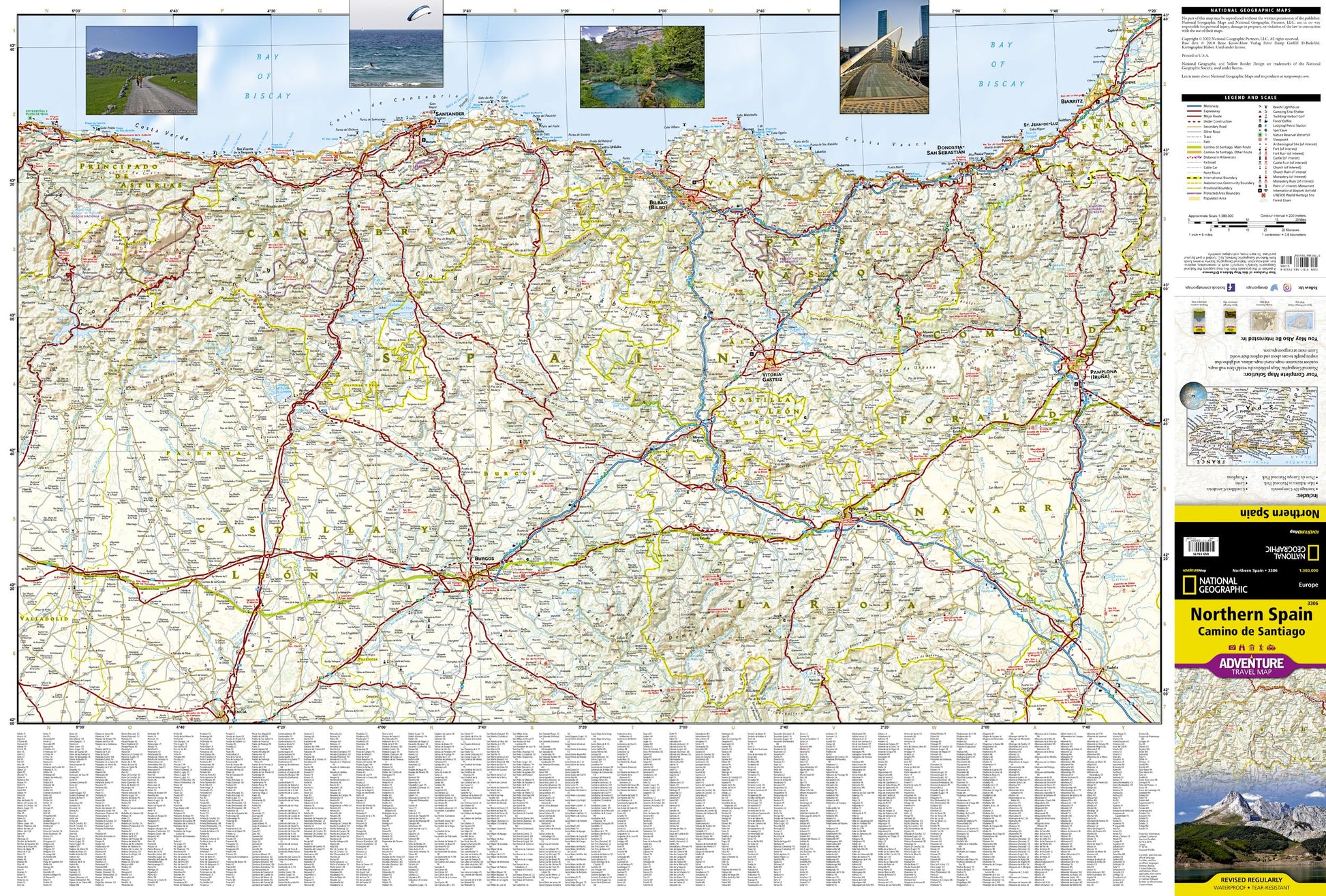 Northern Spain: Camino de Santiago Map (National Geographic Adventure Map, 3306)