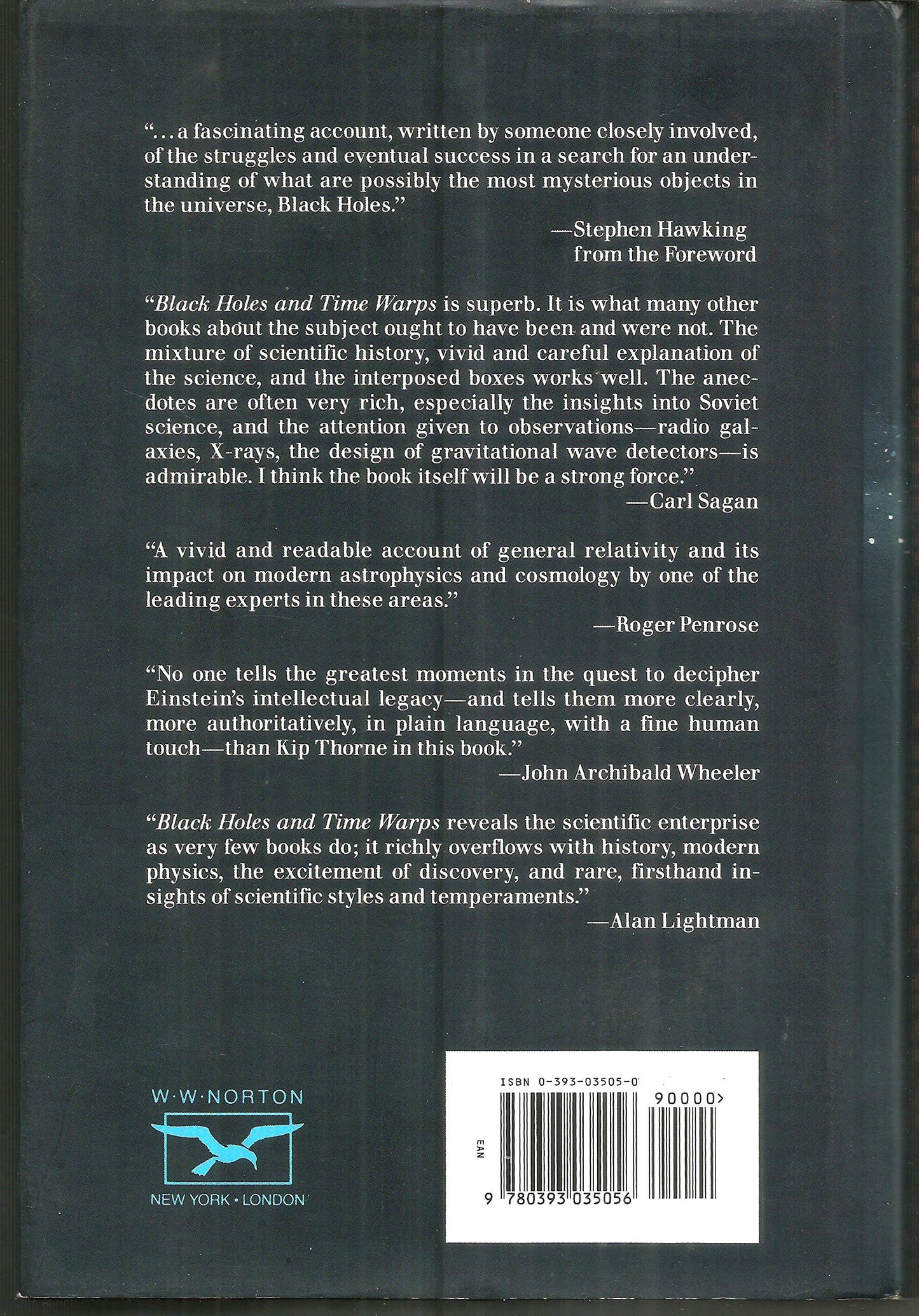 Black Holes and Time Warps: Einsteins Outrageous Legacy (Commonwealth Fund Book Program)