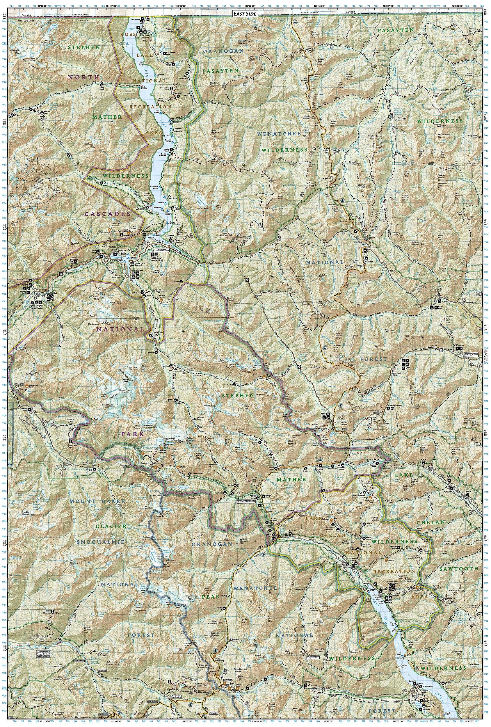 North Cascades National Park Map (National Geographic Trails Illustrated Map, 223)