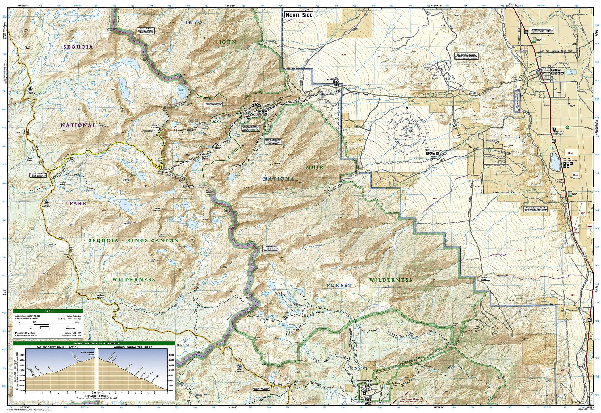 Mount Whitney Map (National Geographic Trails Illustrated Map, 322)