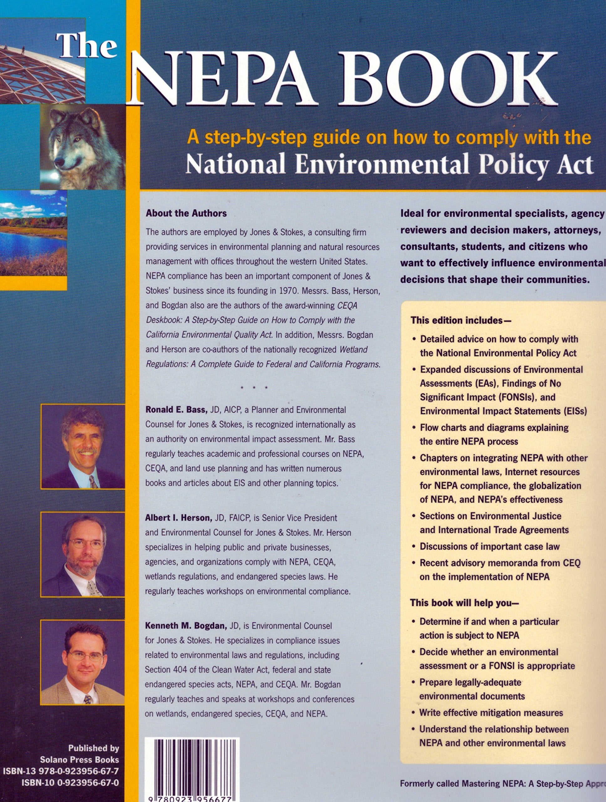 The Nepa Book: A Step-By-Step Guide on How to Comply With the National Environmental Policy Act, 2001