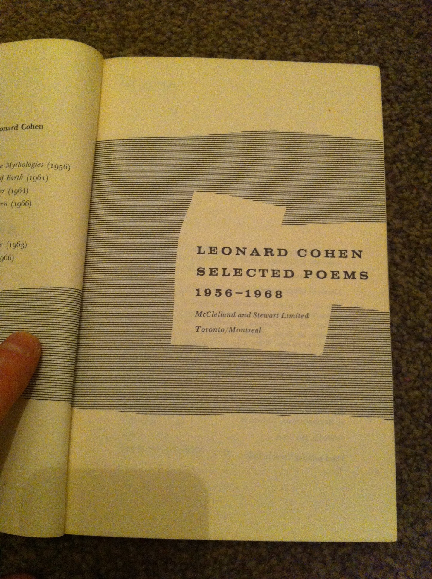 Leonard Cohen: Selected Poems 1956-1968 by Cohen, Leonard