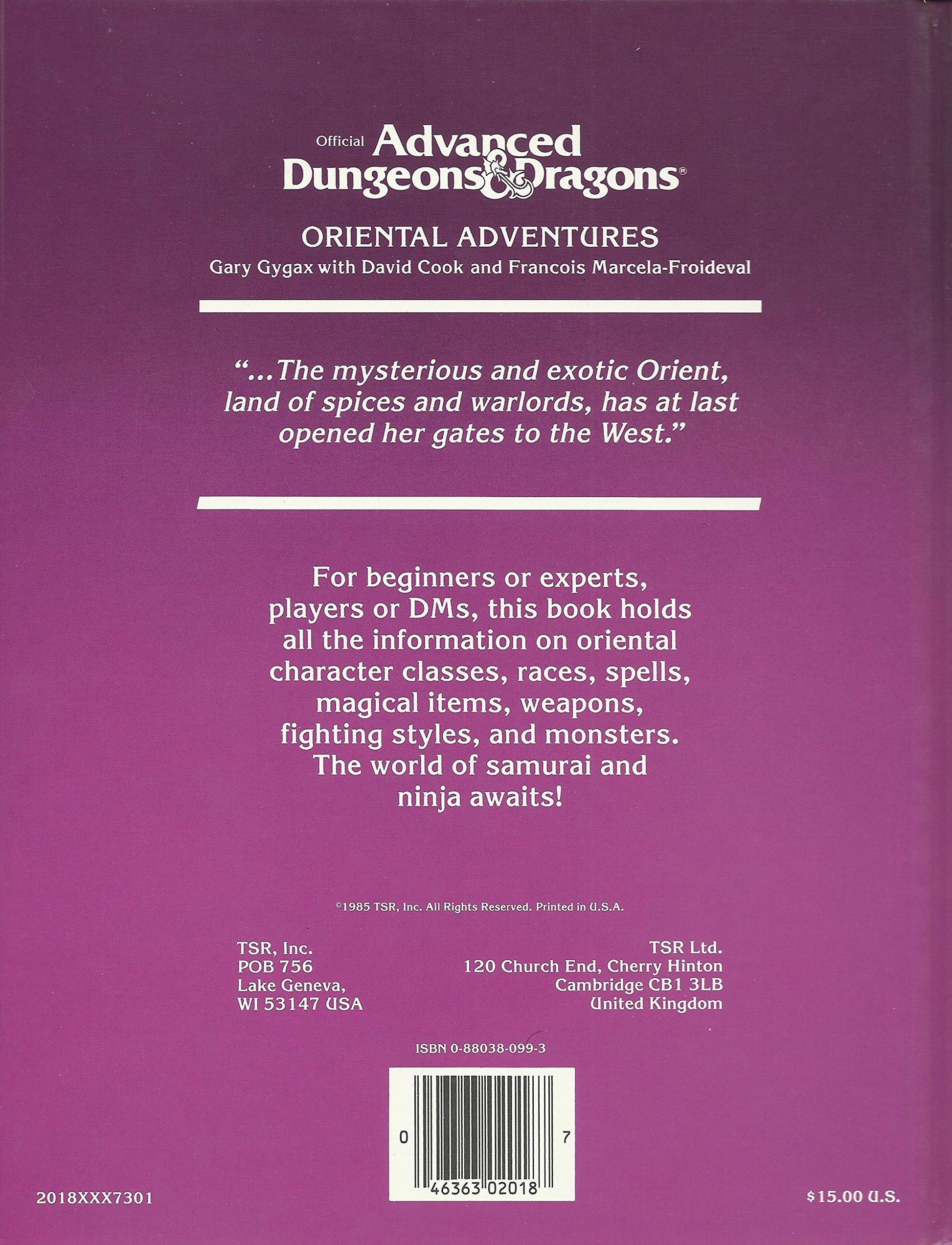 Oriental Adventures: The Rulebook for AD&D Game Adventures in the Mystical World of the Orient (Official Advanced Dungeons & Dragons)