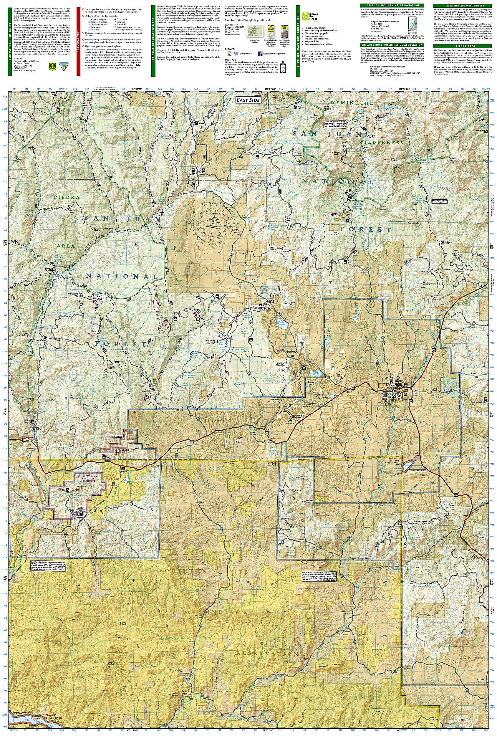 Pagosa Springs, Bayfield Map (National Geographic Trails Illustrated Map, 145)