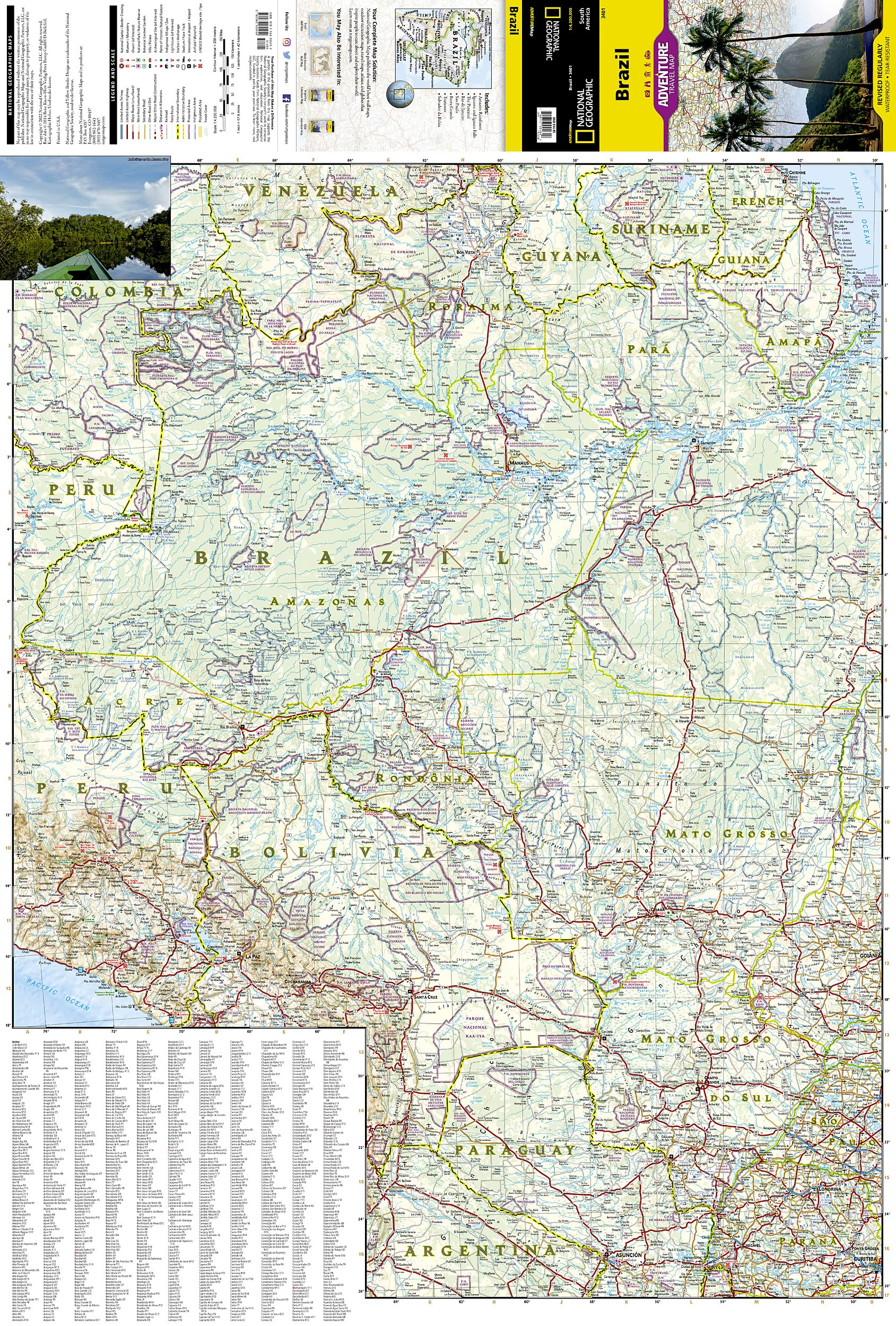 Brazil Map (National Geographic Adventure Map, 3401)